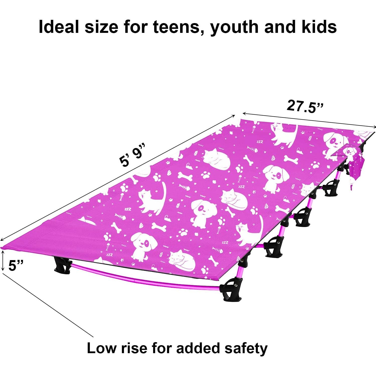 Cuna de Camping Plegable Rosa Kidz-Adventure 175x70 cm