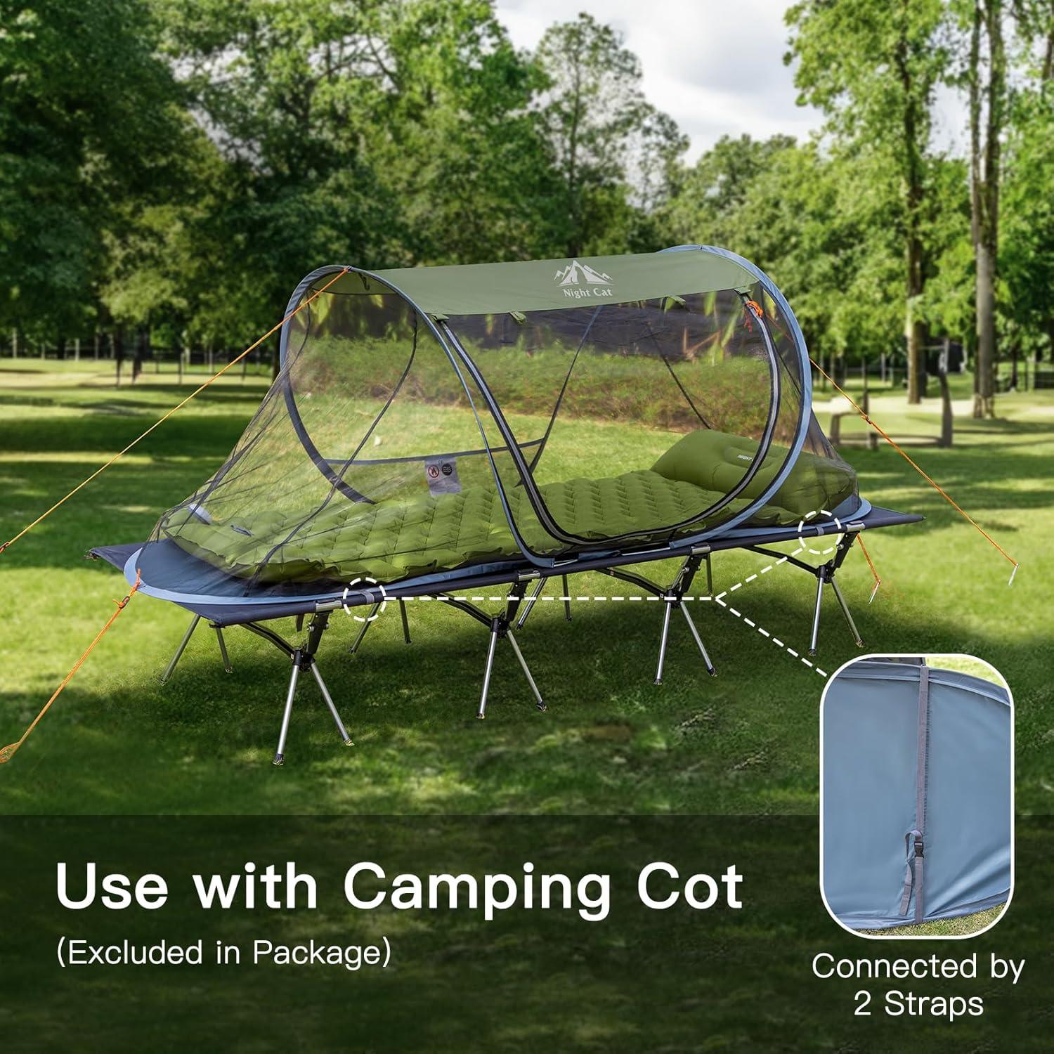 Tienda de Camping Pop-up Night Cat para 1 Persona Verde Militar