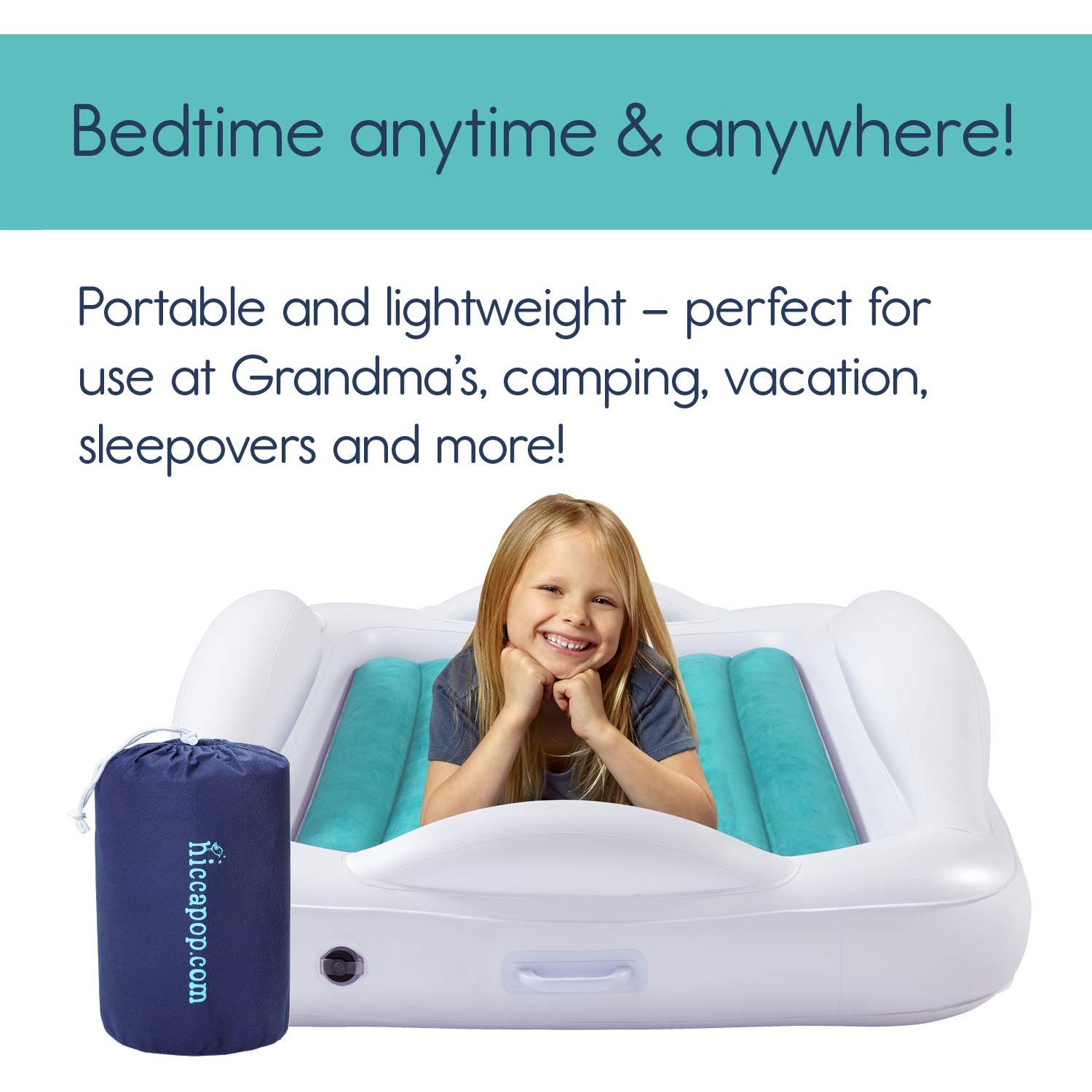 Cama Inflable para Niños Pequeños hiccapop con Protectores 157x99cm