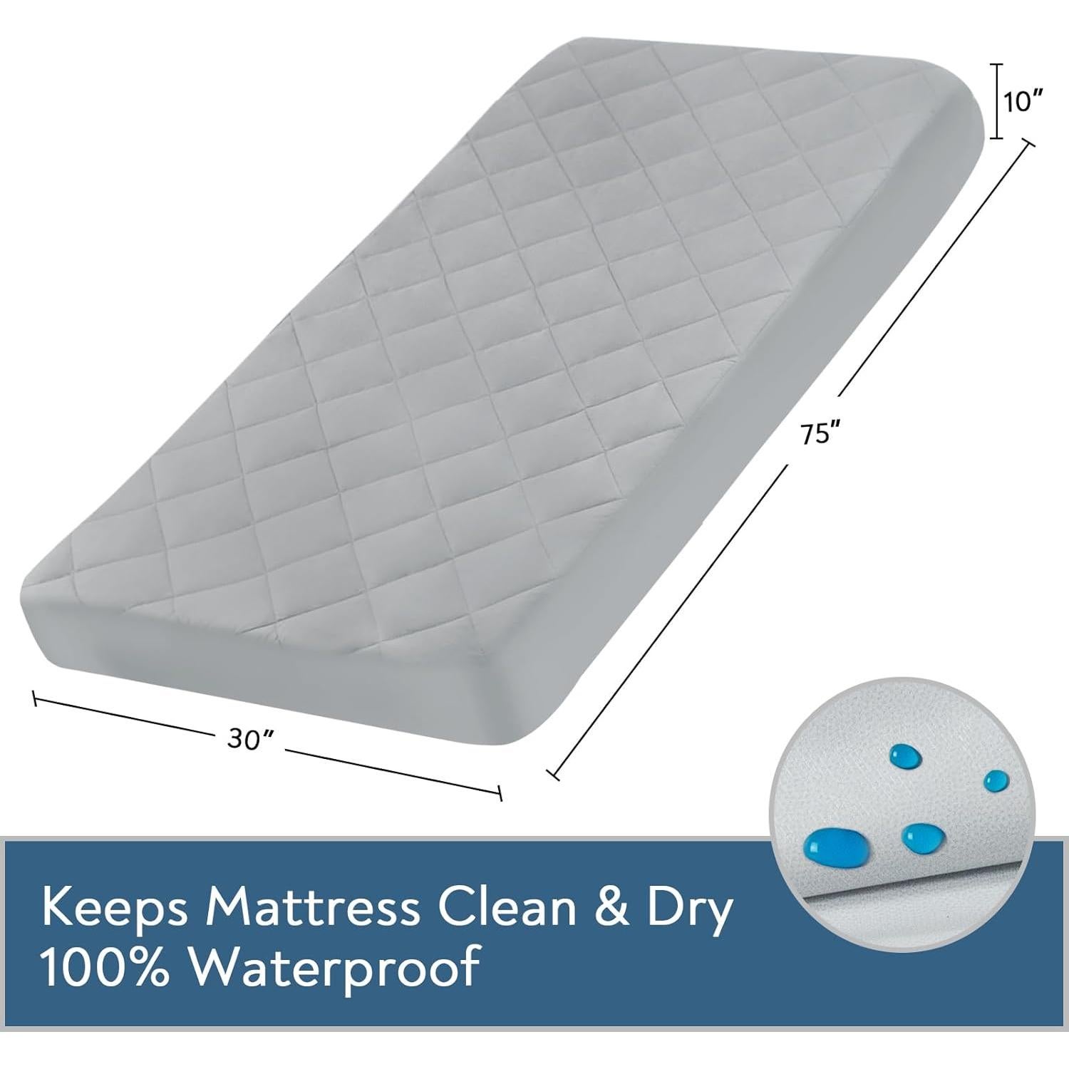 Protector de Colchón Acolchado Impermeable Magik & Kover 76x190 cm