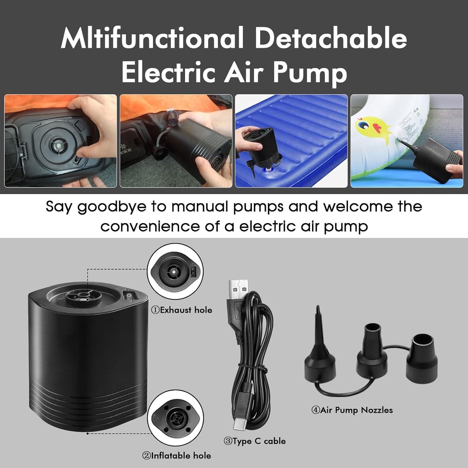 Colchón de Aire Individual Luxchoice con Bomba USB Inflable