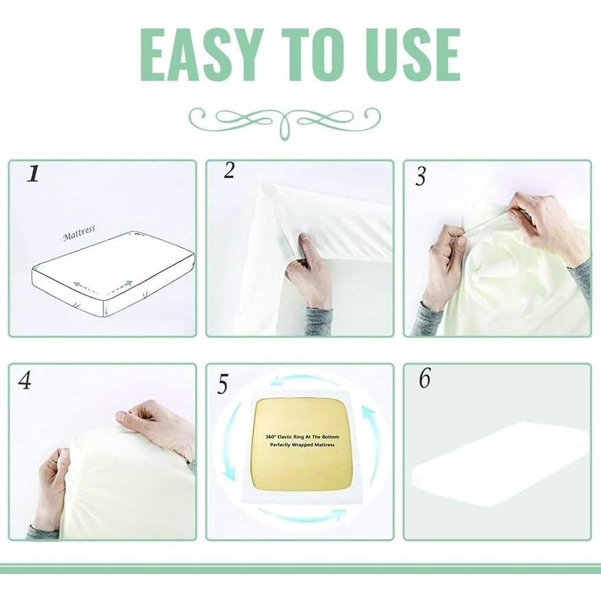 Juego de Sábanas Cot 83.82 x 190.5 cm Rajlinen 4 Piezas Blanco