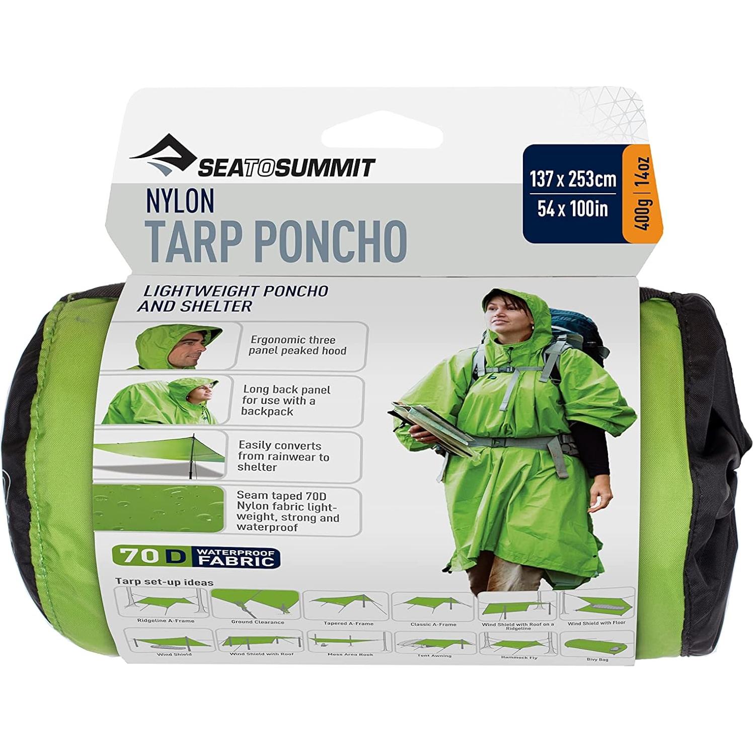 Poncho Impermeable Sea to Summit 4-en-1 Nylon Verde Manzana