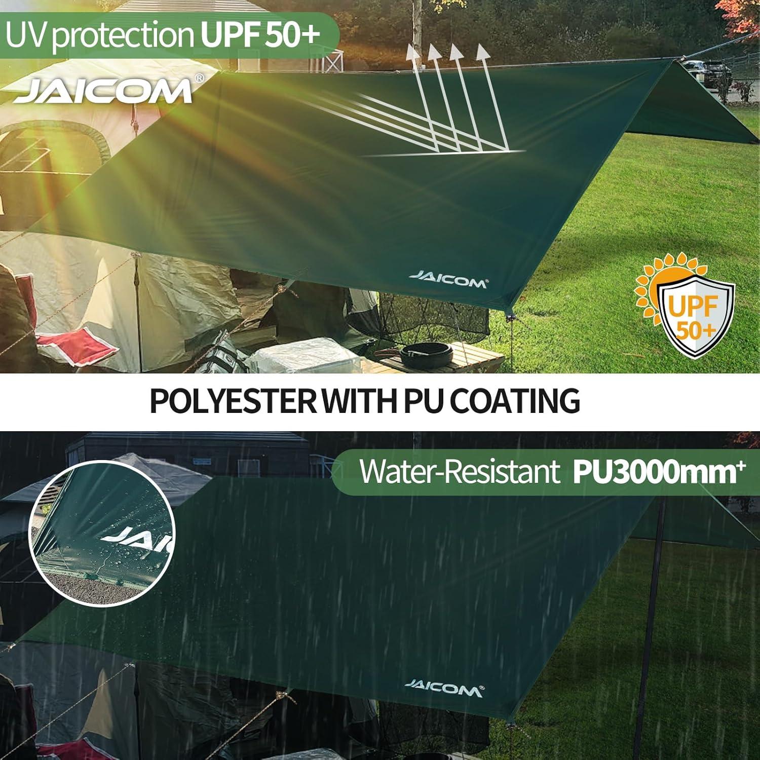 Lona de Camping JAICOM 3.05x3.96m Impermeable Ultraligera
