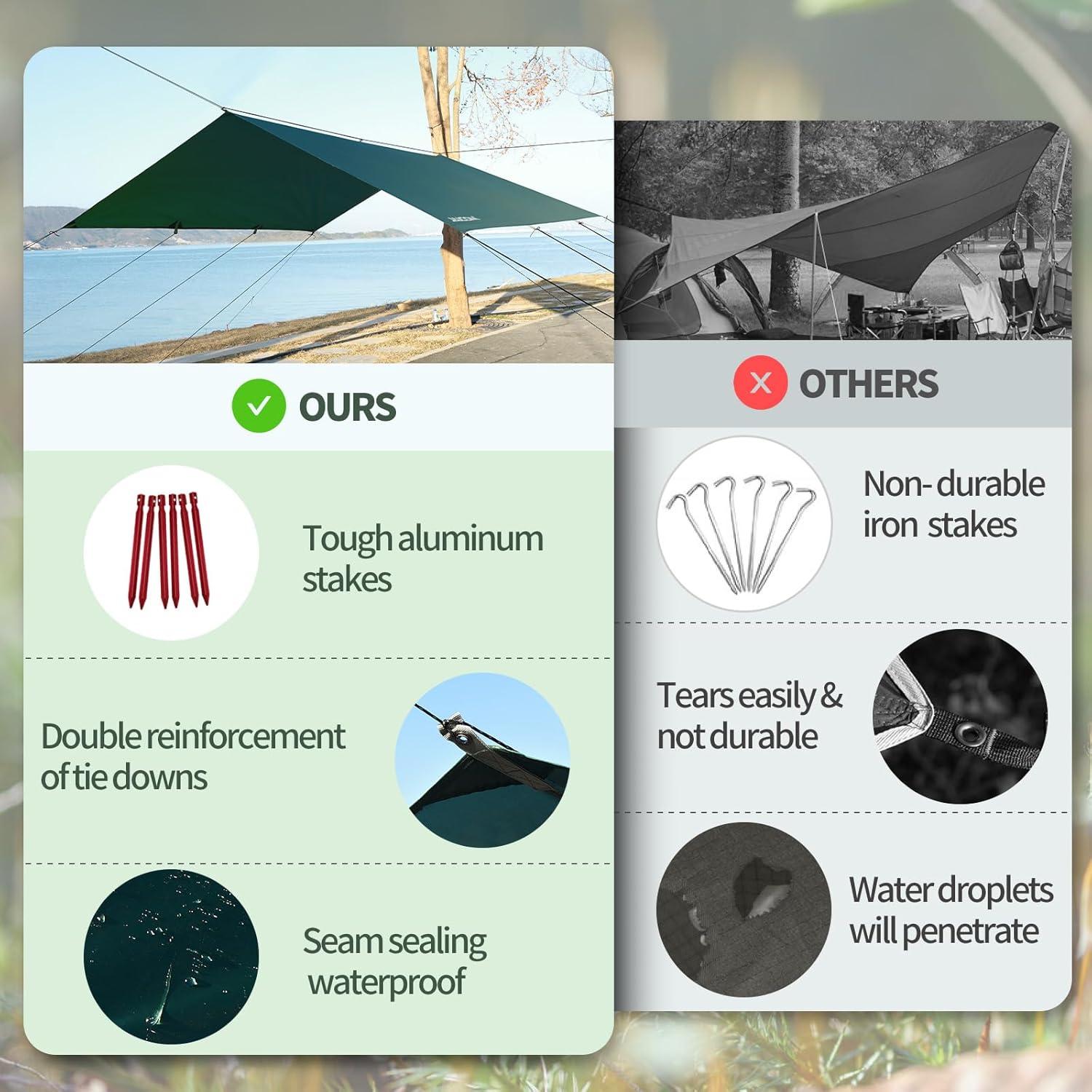 Lona de Camping JAICOM 3.05x3.96m Impermeable Ultraligera