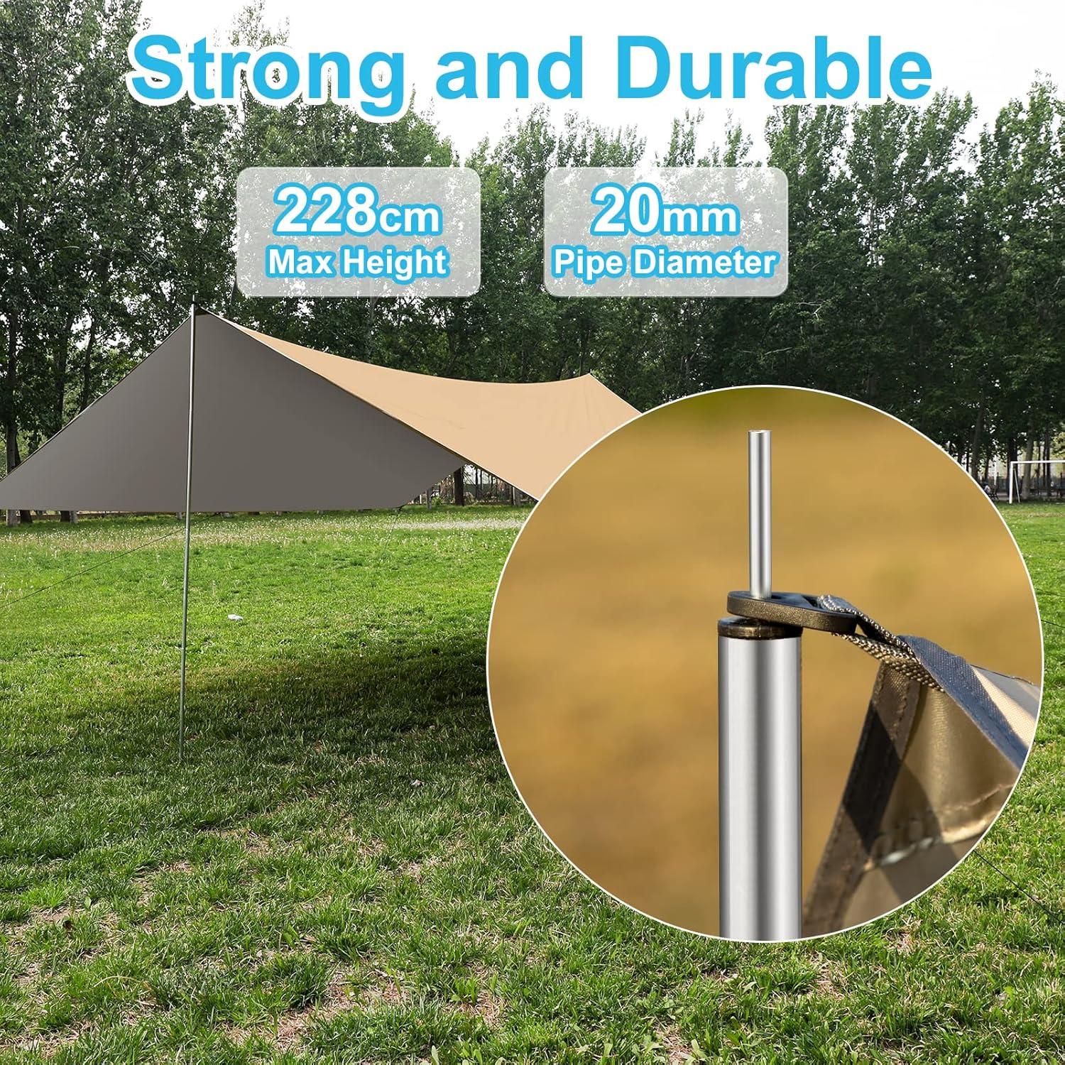 Hammock Rain Fly, 12x10FT Camping Tarp with Poles, Waterproof and Ultralight Survival Tent Tarp for Outdoors, Camping, Hiking, Picnic, Backpacking