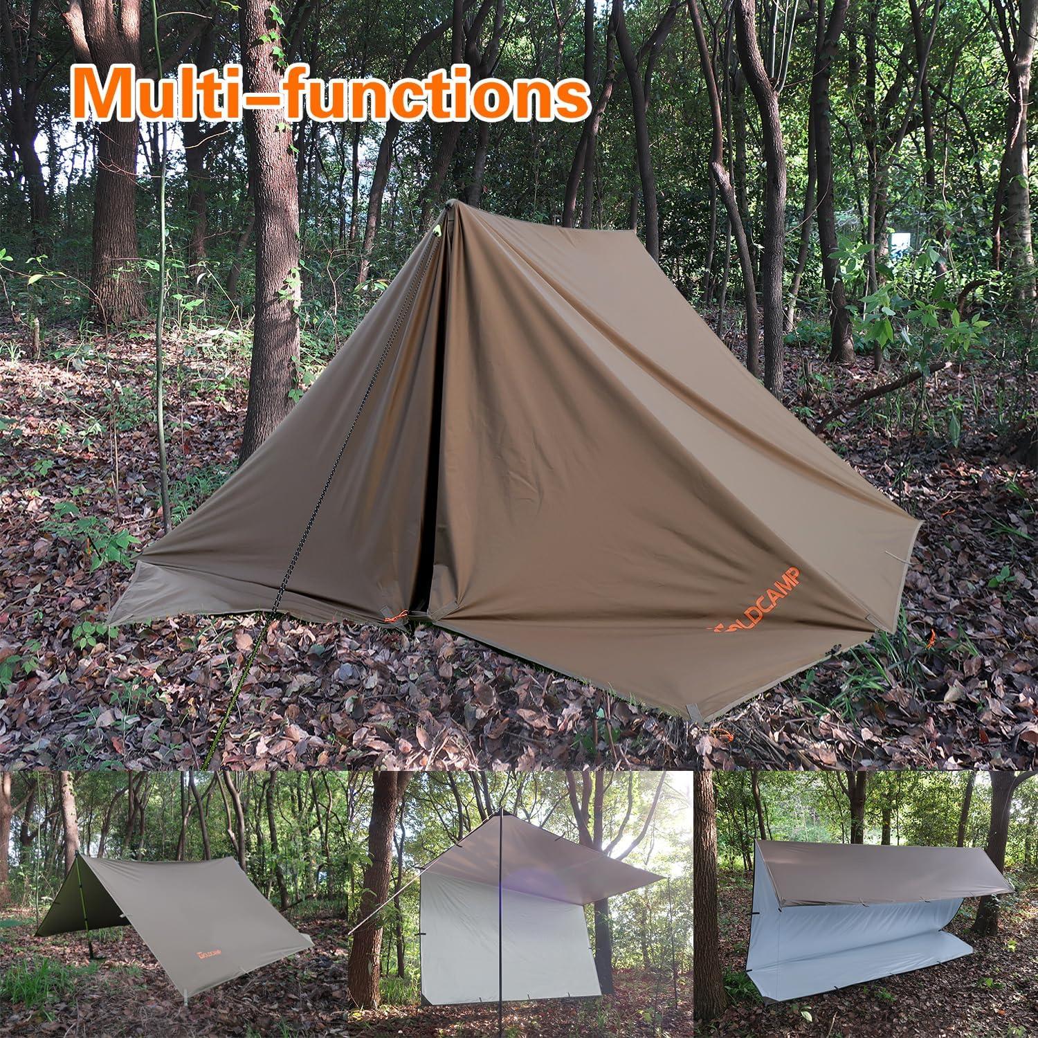 Lona de Camping GoldCamp 10x10ft Nylon 70D Impermeable UV 50+