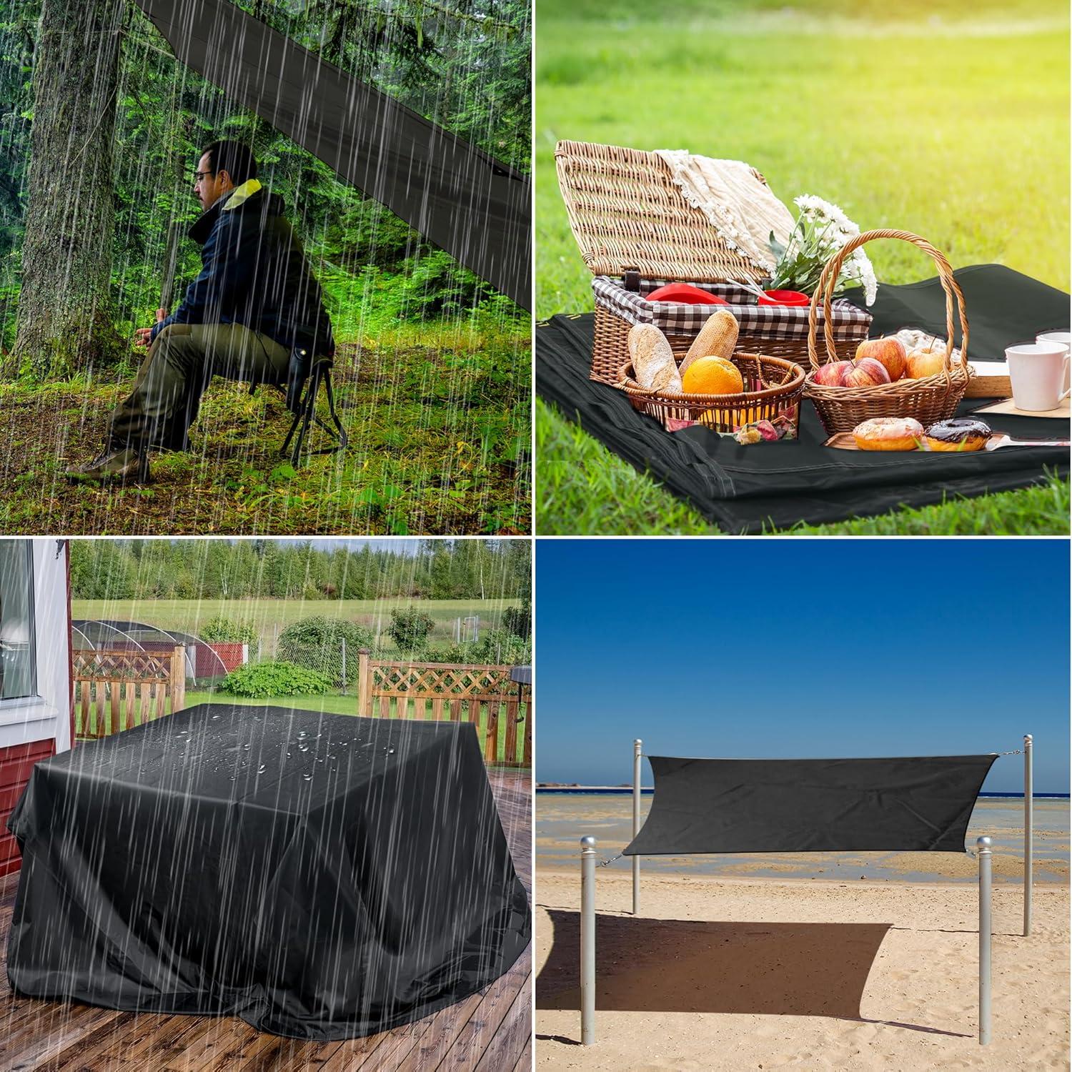 Camping Tent Footprint - 86'' x 74'', Waterproof Ground Sheet Mat for Tent - Ultralight Tarp for Hiking, Backpacking, and Beach Use