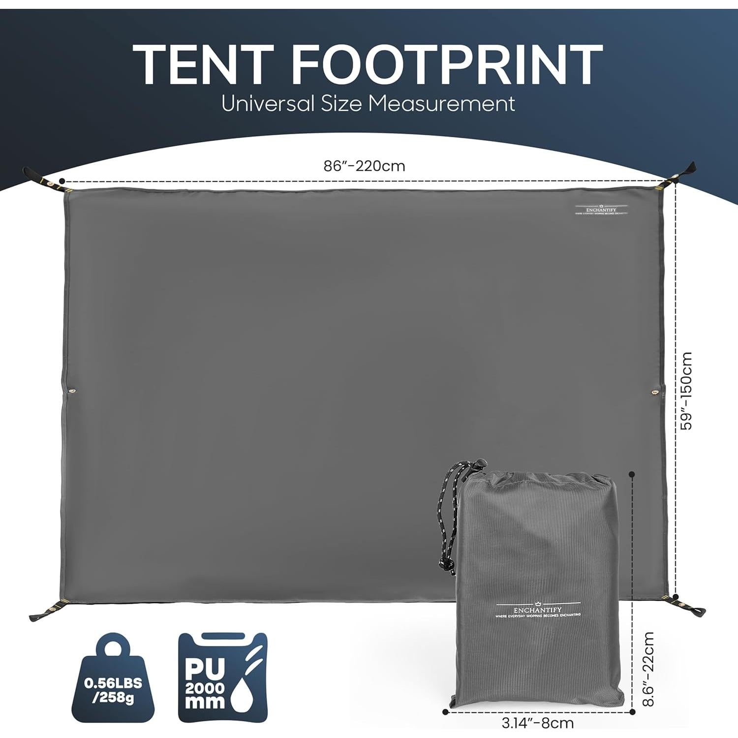 Huella de Tienda Enchantify 218x150cm Lona Impermeable