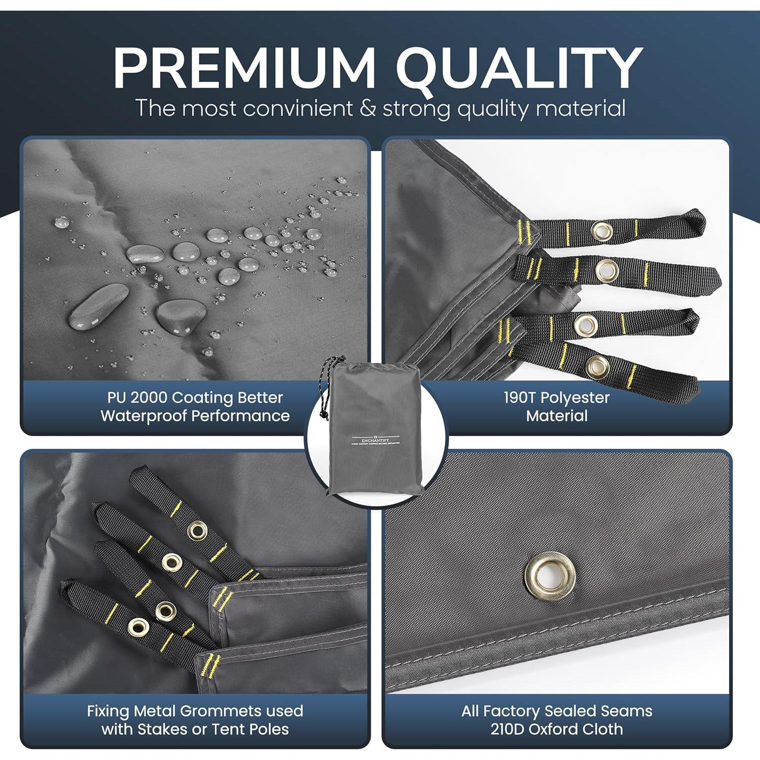 Huella de Tienda Enchantify 218x150cm Lona Impermeable