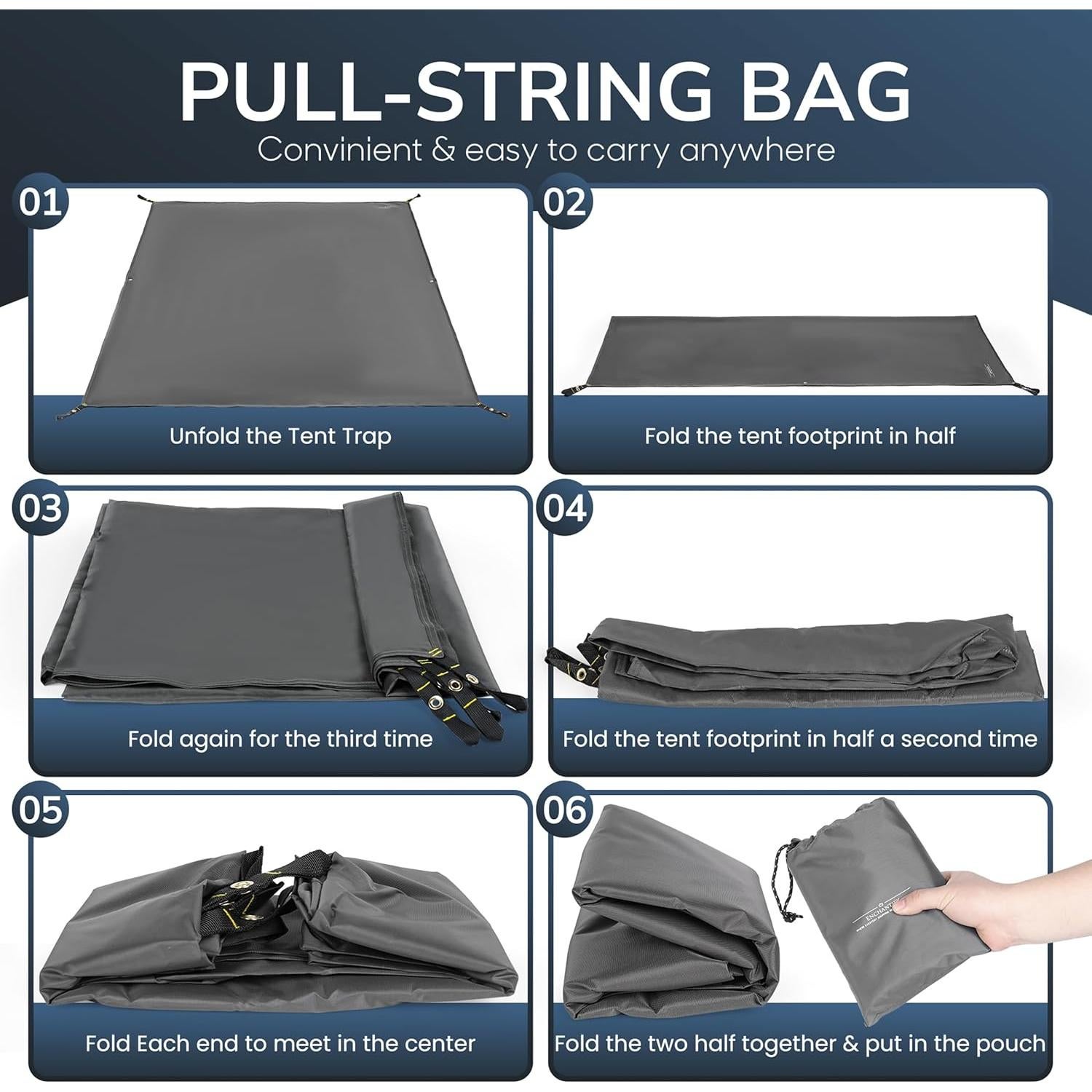 Huella de Tienda Enchantify 218x150cm Lona Impermeable