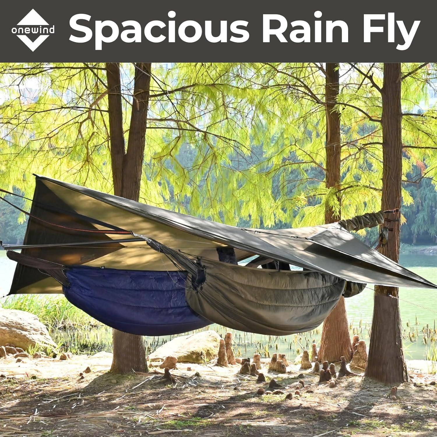 onewind 12ft Hammock Tarp and Inner Tent, Silnylon Rain Fly and Tarp Inner Mesh for Camping Backpacking Hiking