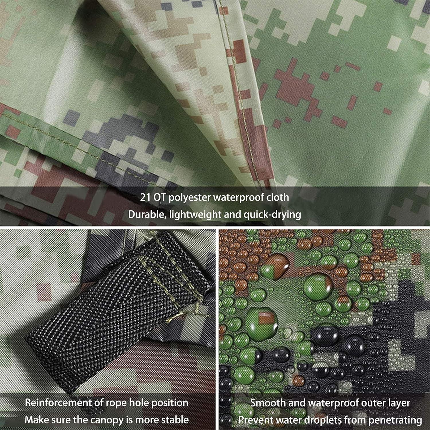 Lona de Camping PHSmoo 299.72x299.72cm Impermeable Verde