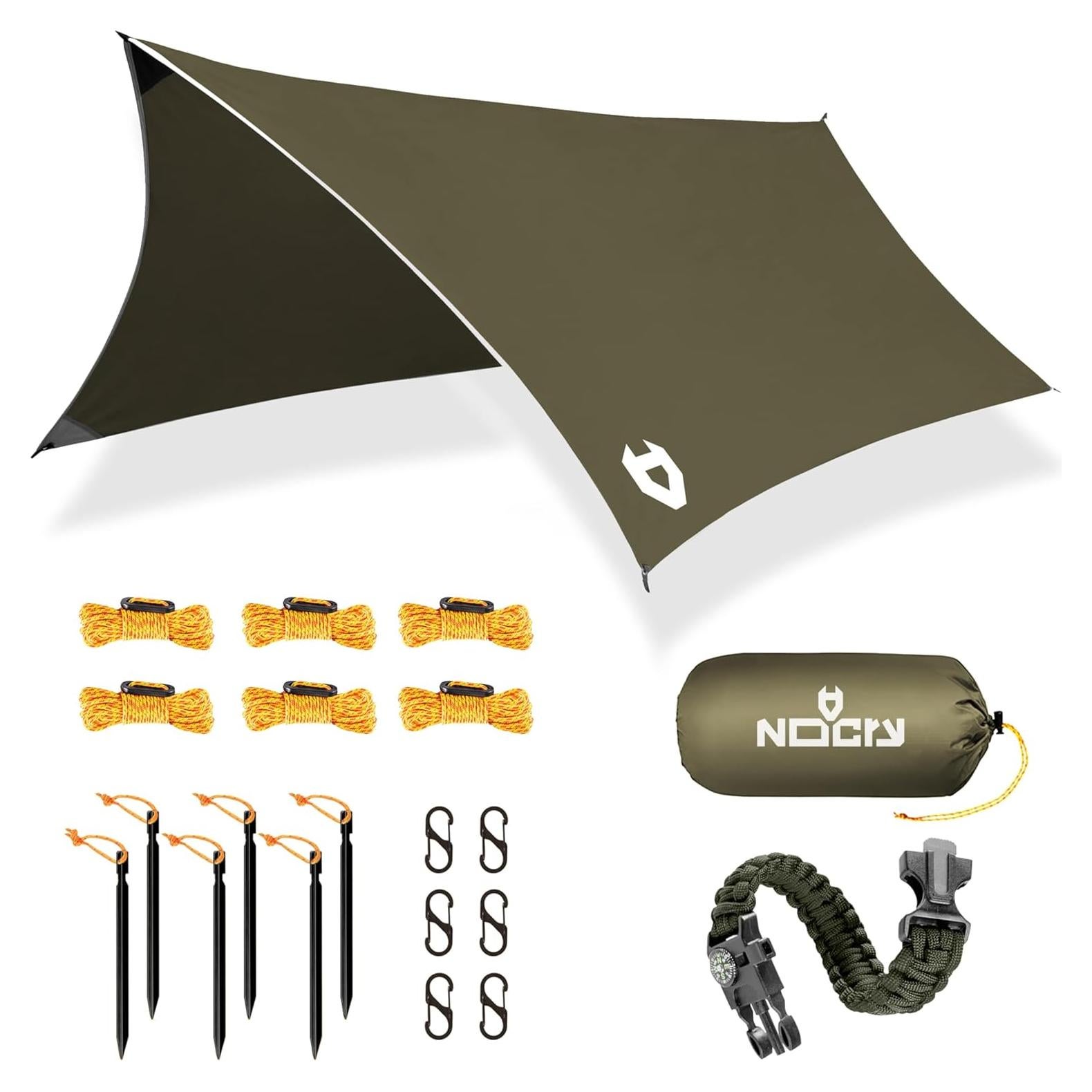 Lona de Lluvia 3.66x3.05m NoCry Verde Oliva 100% Impermeable