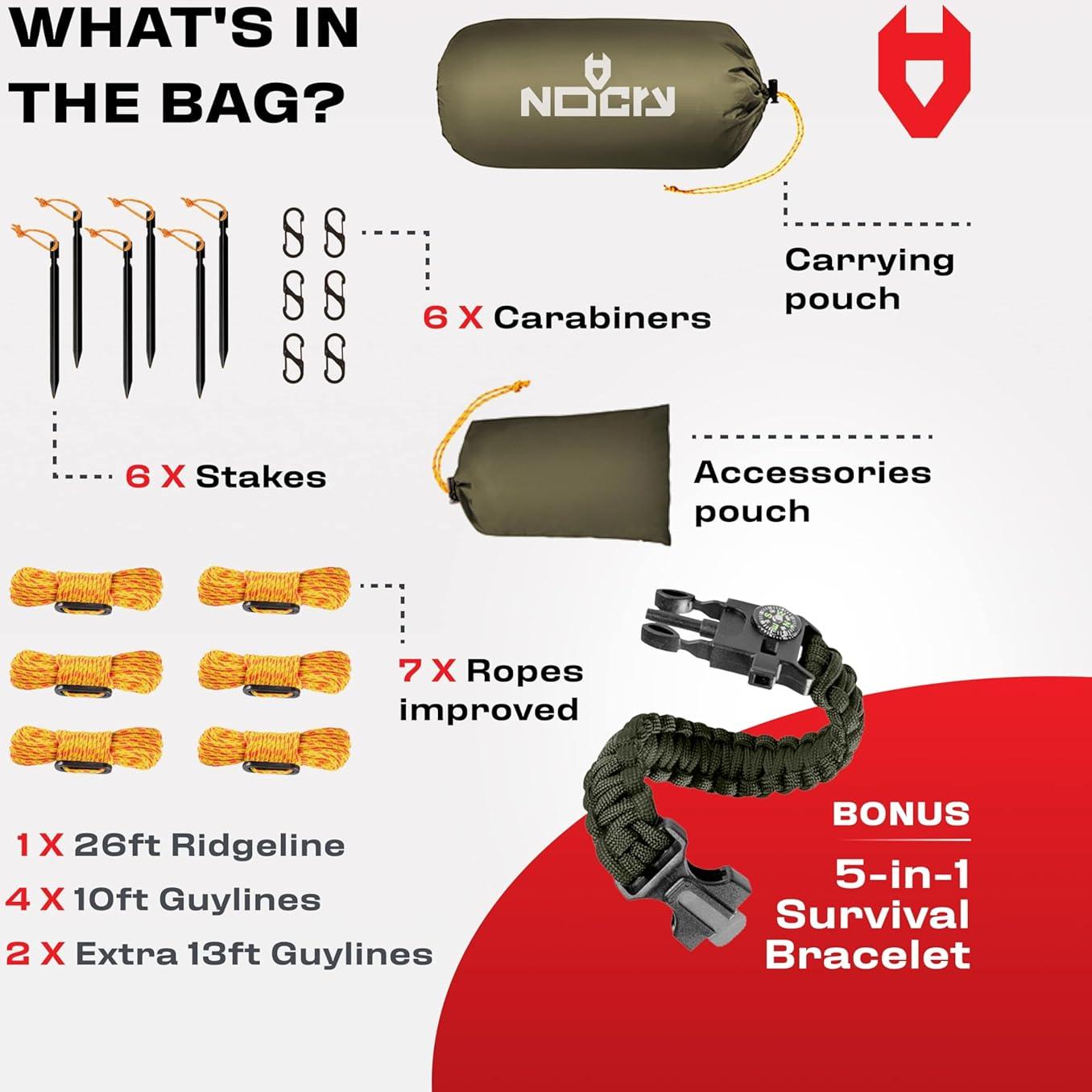 Lona de Lluvia 3.66x3.05m NoCry Verde Oliva 100% Impermeable