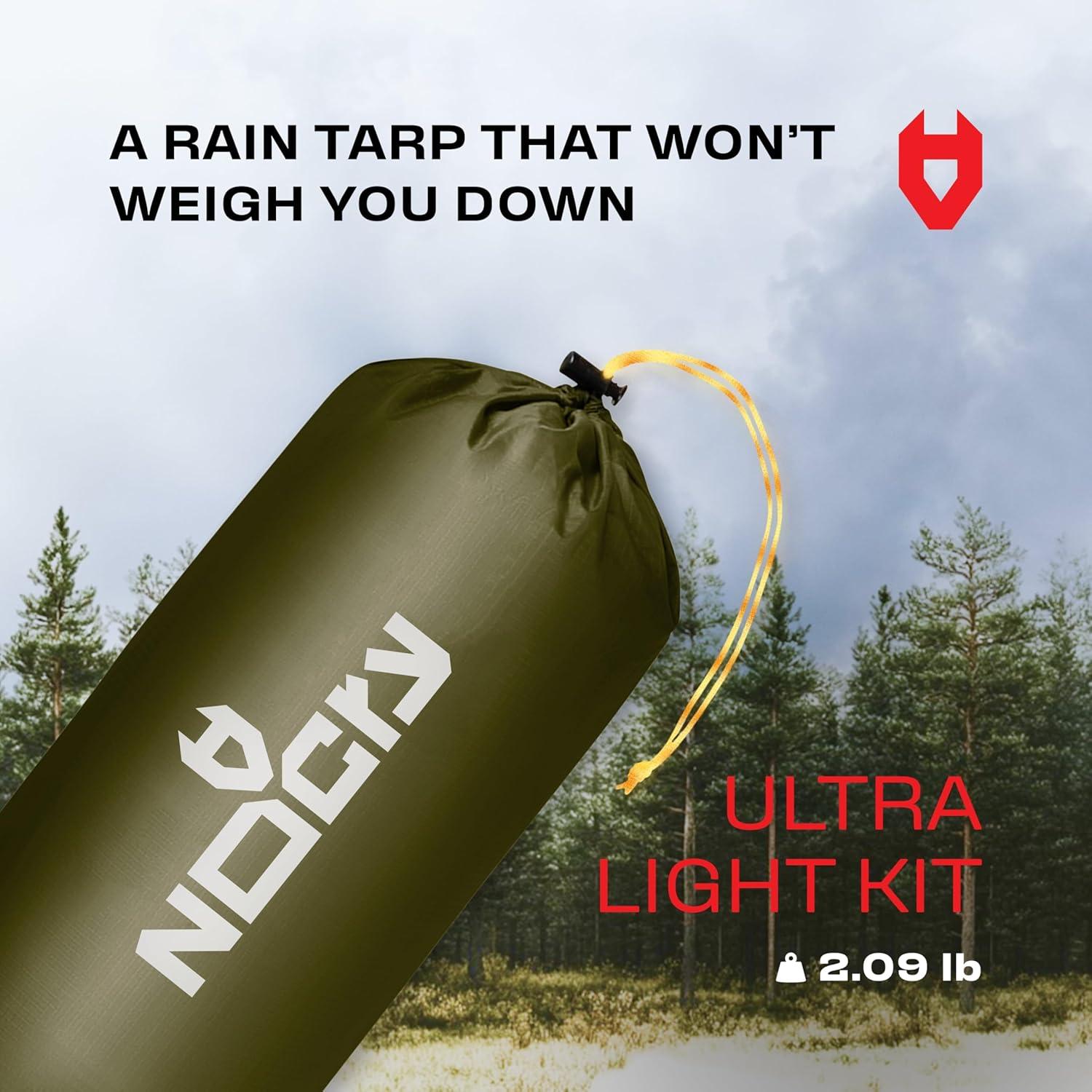 Lona de Lluvia 3.66x3.05m NoCry Verde Oliva 100% Impermeable