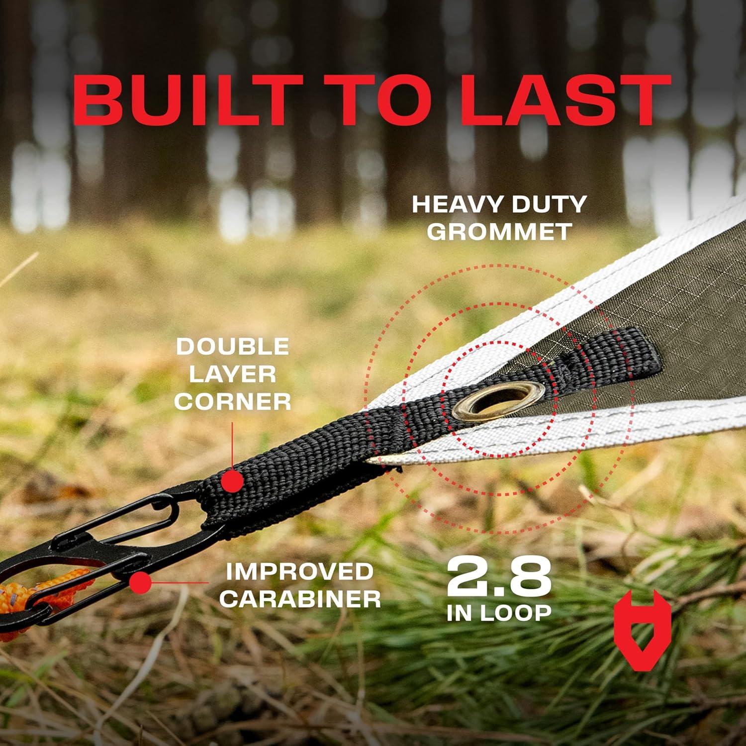 Lona de Lluvia 3.66x3.05m NoCry Verde Oliva 100% Impermeable