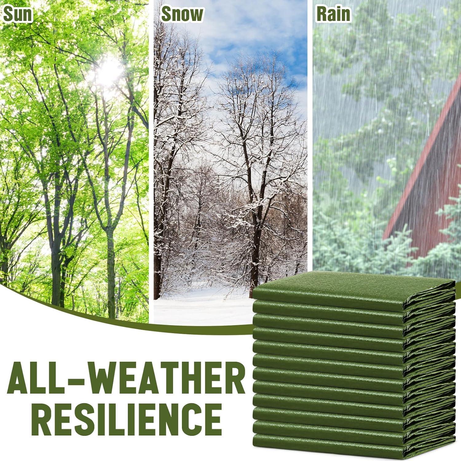 Paquete de 8 Lonas Impermeables GliCraft 1.83 x 2.44 m Verde Militar