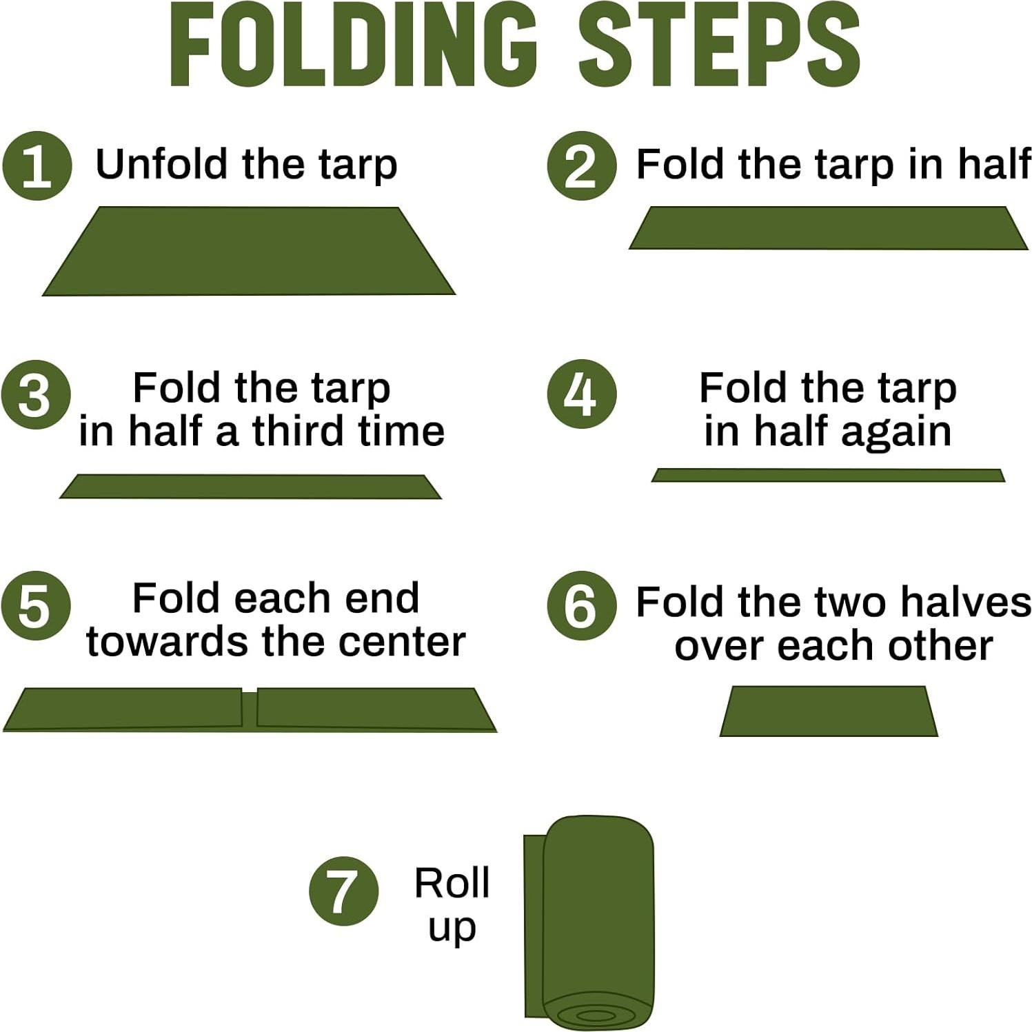 Paquete de 8 Lonas Impermeables GliCraft 1.83 x 2.44 m Verde Militar