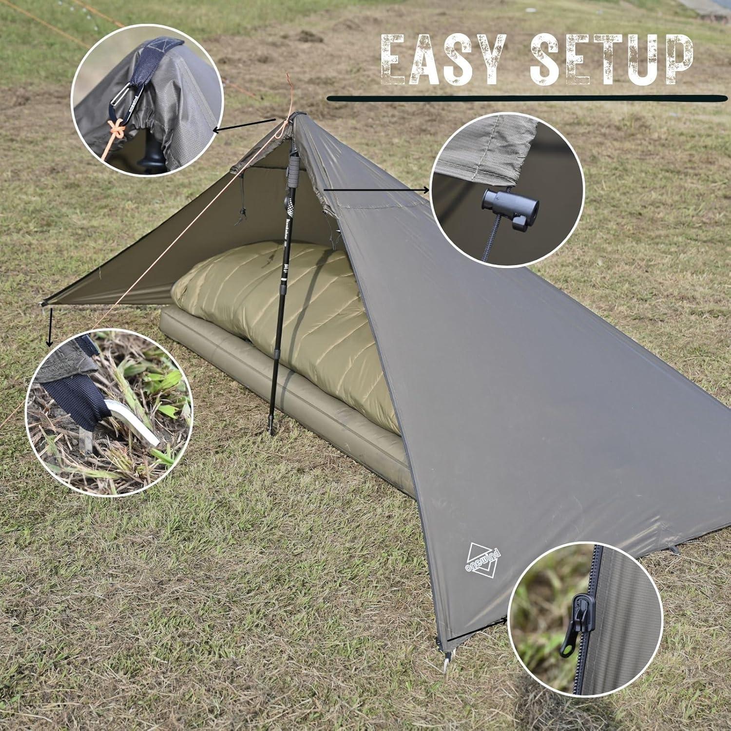 Refugio de Emergencia Onewind Poncho Ultraligero Verde Oliva