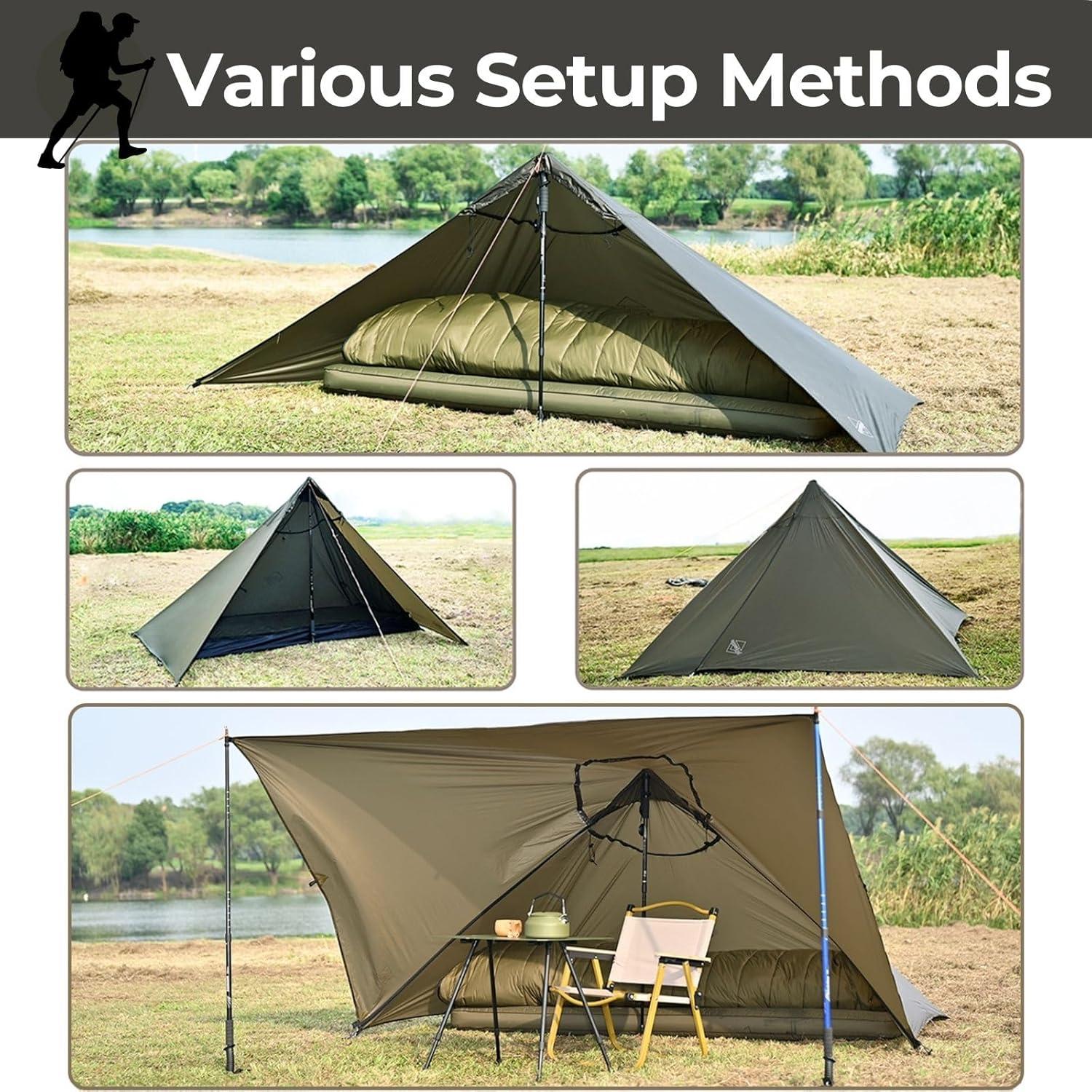 Refugio de Emergencia Onewind Poncho Ultraligero Verde Oliva