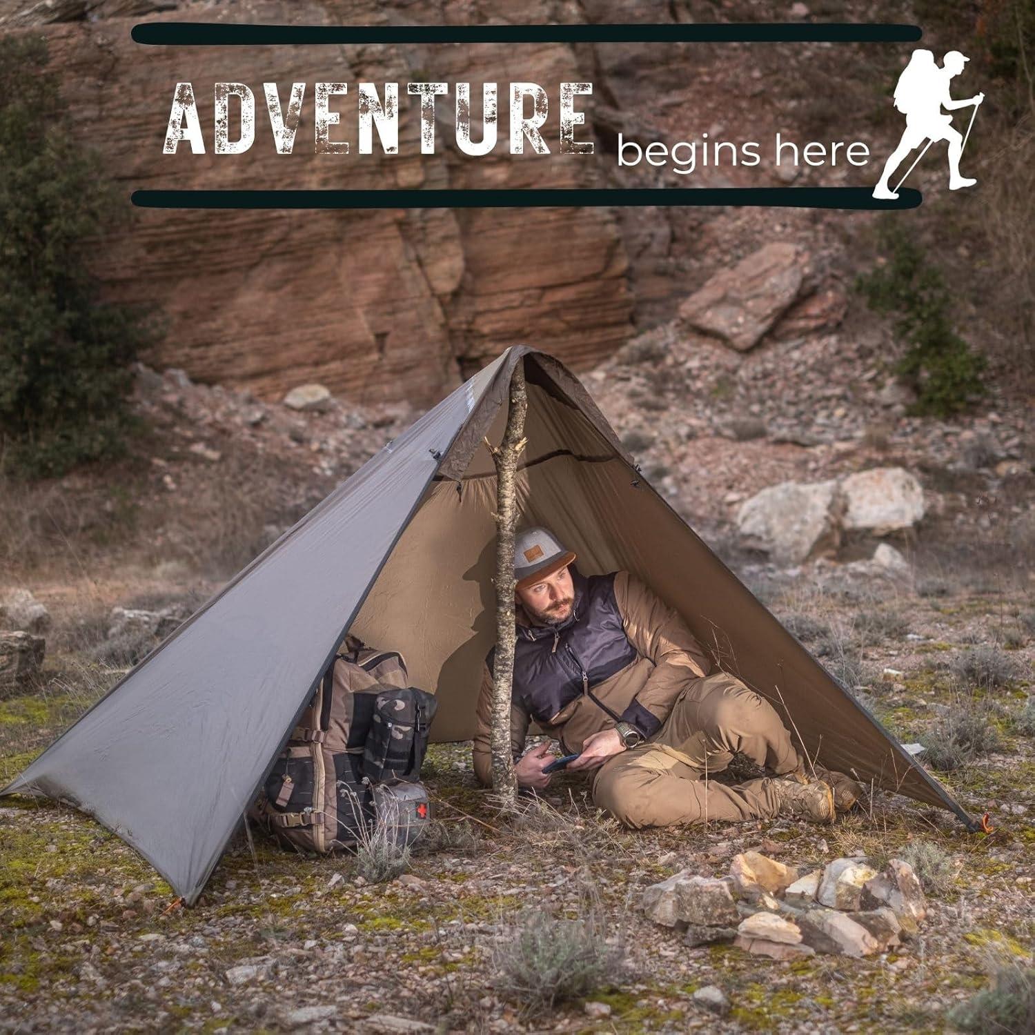 Refugio de Emergencia Onewind Poncho Ultraligero Verde Oliva