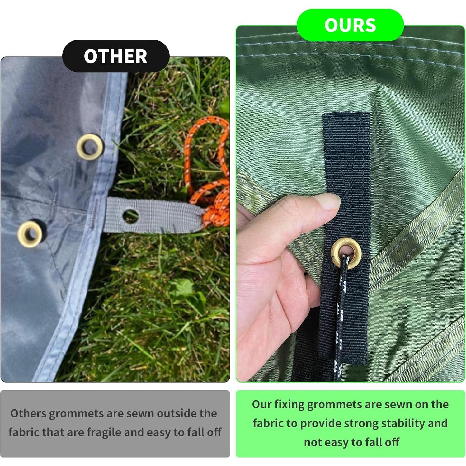 Hammock Rain Fly 10×10FT - Waterproof Camping Tarp Portable Tent Tarp Premium Backpacking Tarp Sheleter with UV Protection Layer for Camping Hiking Outdoor(OdGrreen)