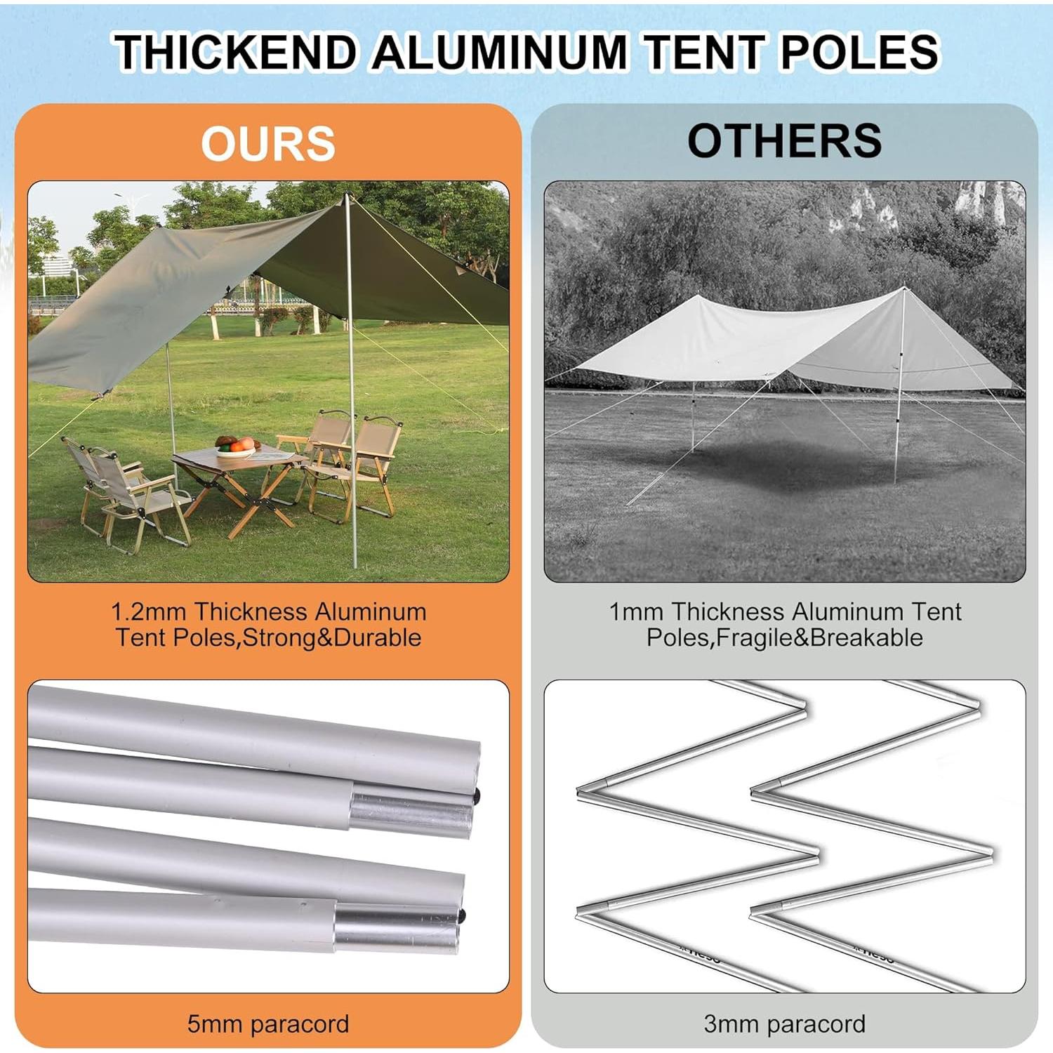 Toldo de Camping GOCAPTAIN 3.05x2.74m Impermeable UV 50+