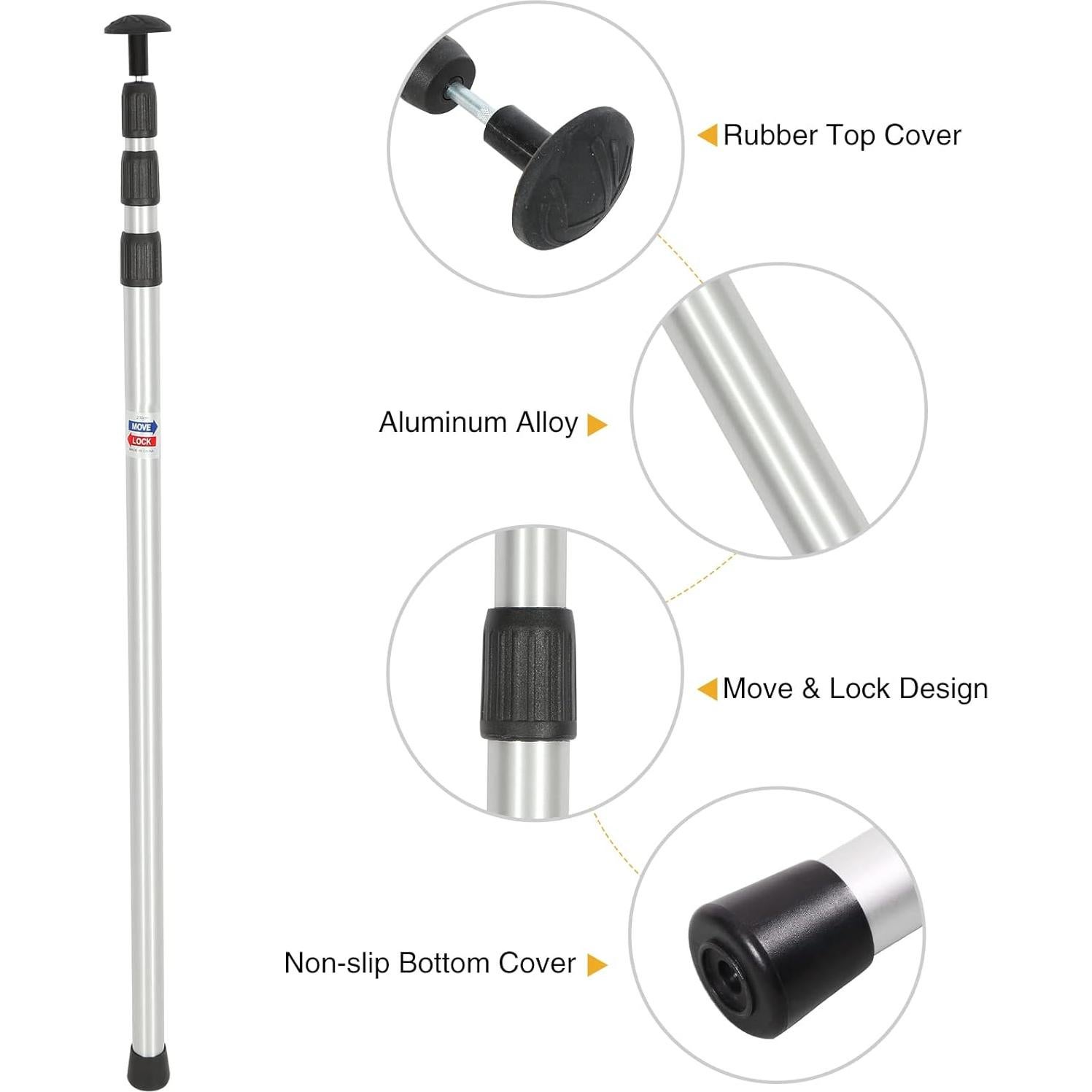 Poste Telescópico de Aluminio REDCAMP 90-230 cm Juego de 2