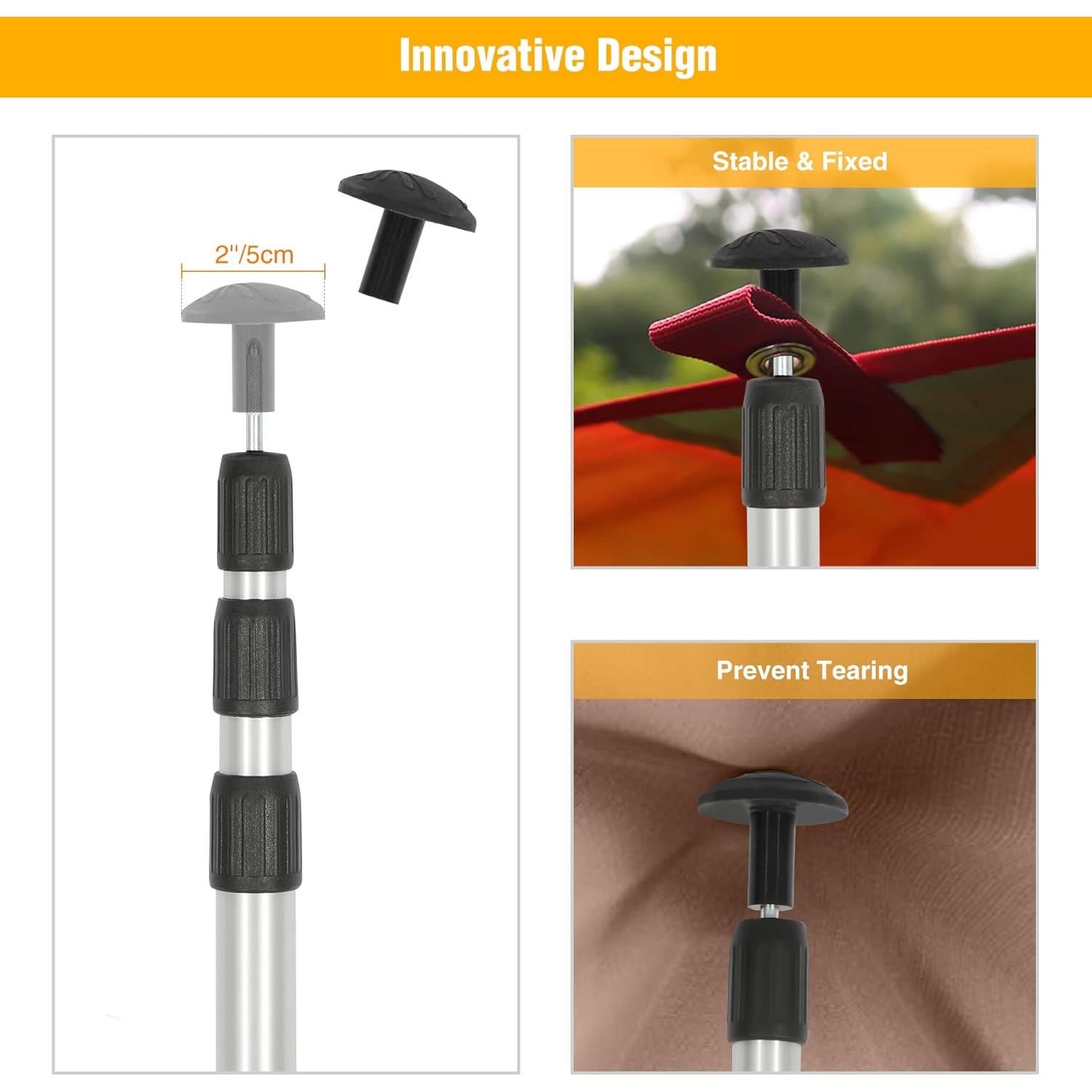 Poste Telescópico de Aluminio REDCAMP 90-230 cm Juego de 2