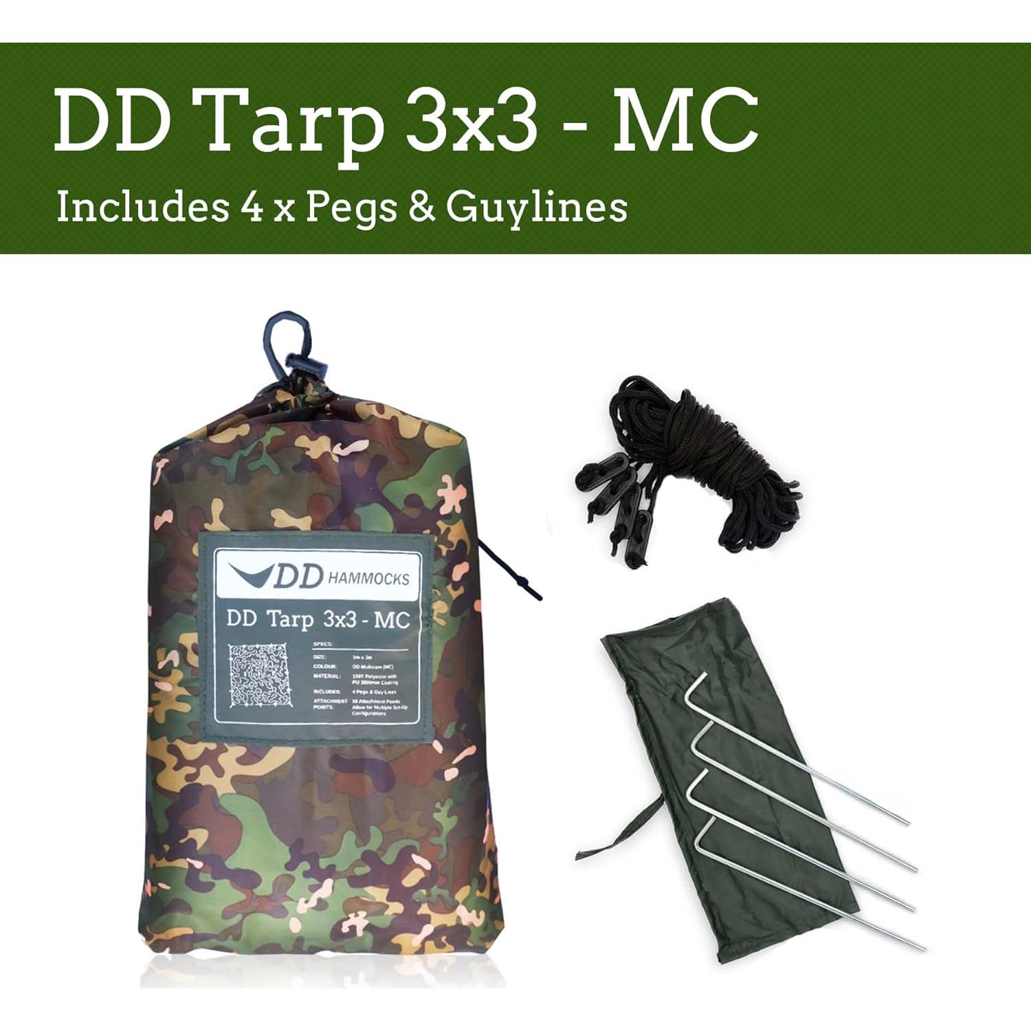 Tarp DD Hammocks 3x3m Multicam Impermeable para Camping