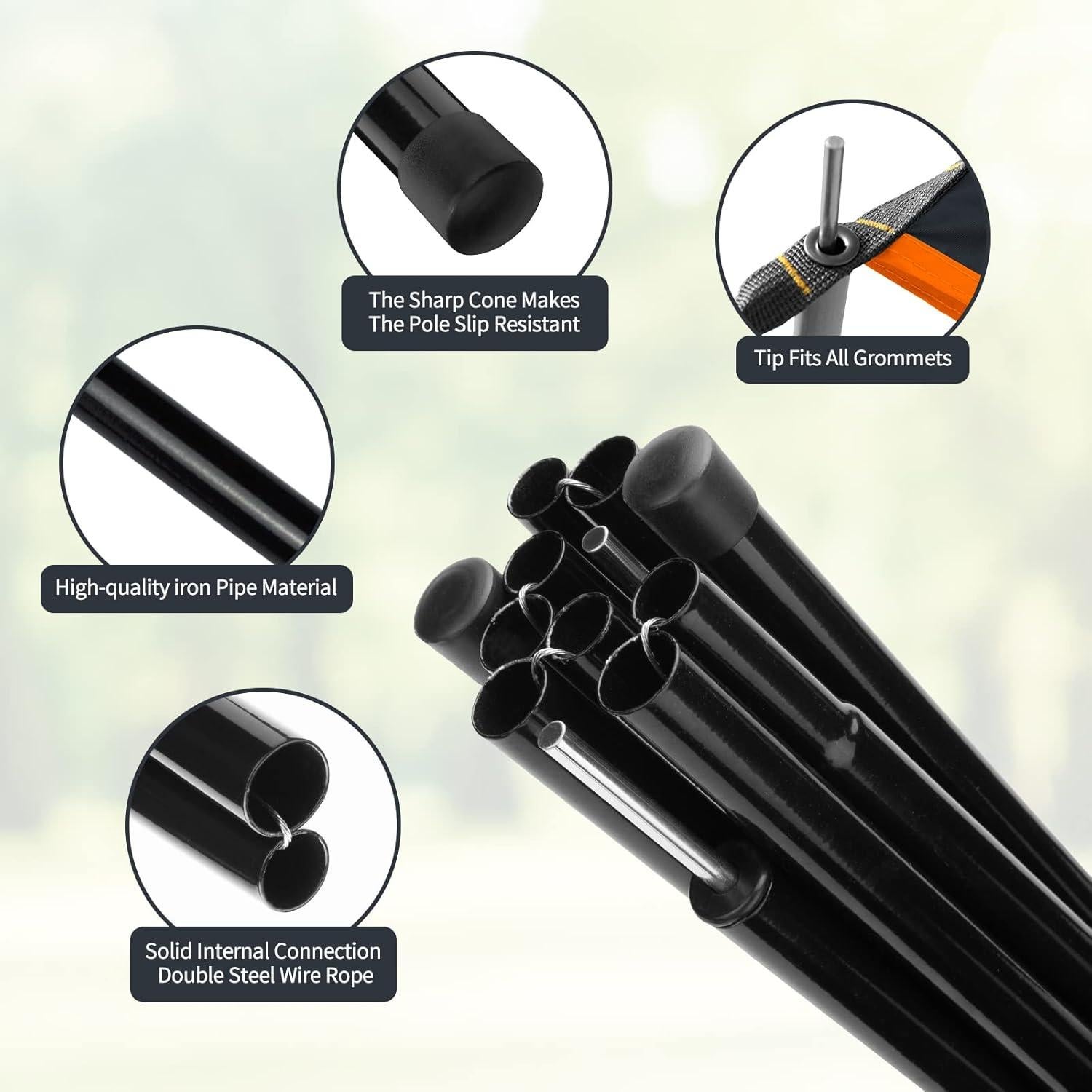 Toldo Camping Bessport 4.88x2.99m Impermeable con Postes