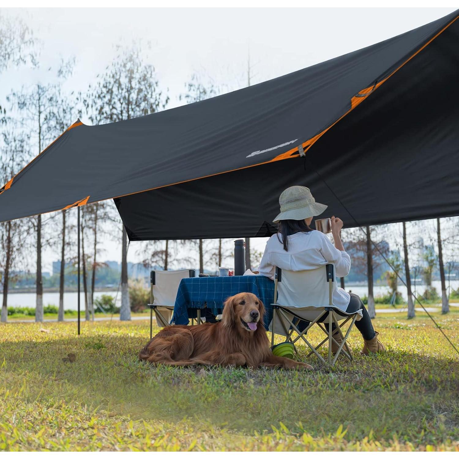 Toldo Camping Bessport 4.88x2.99m Impermeable con Postes