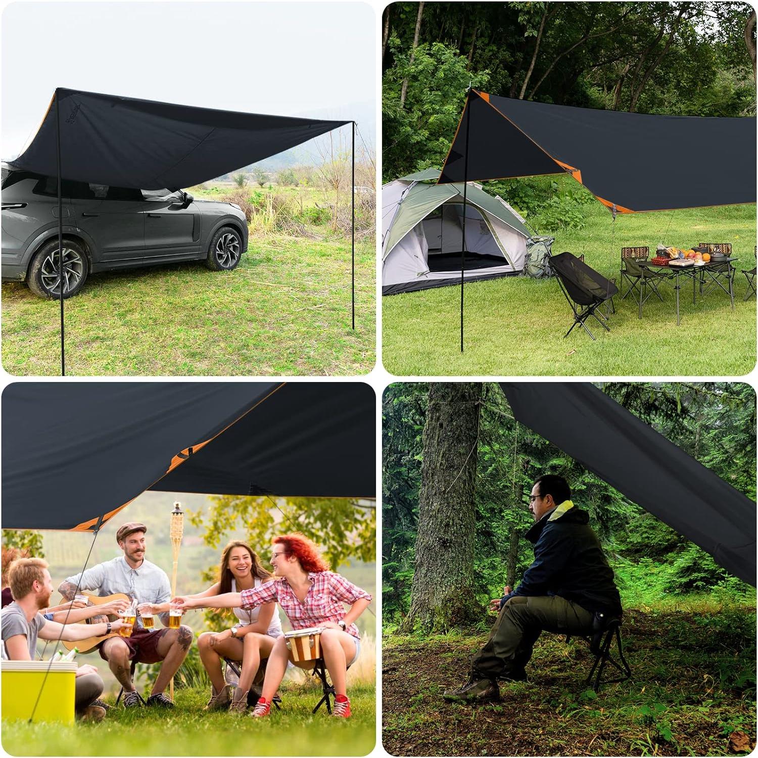 Toldo Camping Bessport 4.88x2.99m Impermeable con Postes