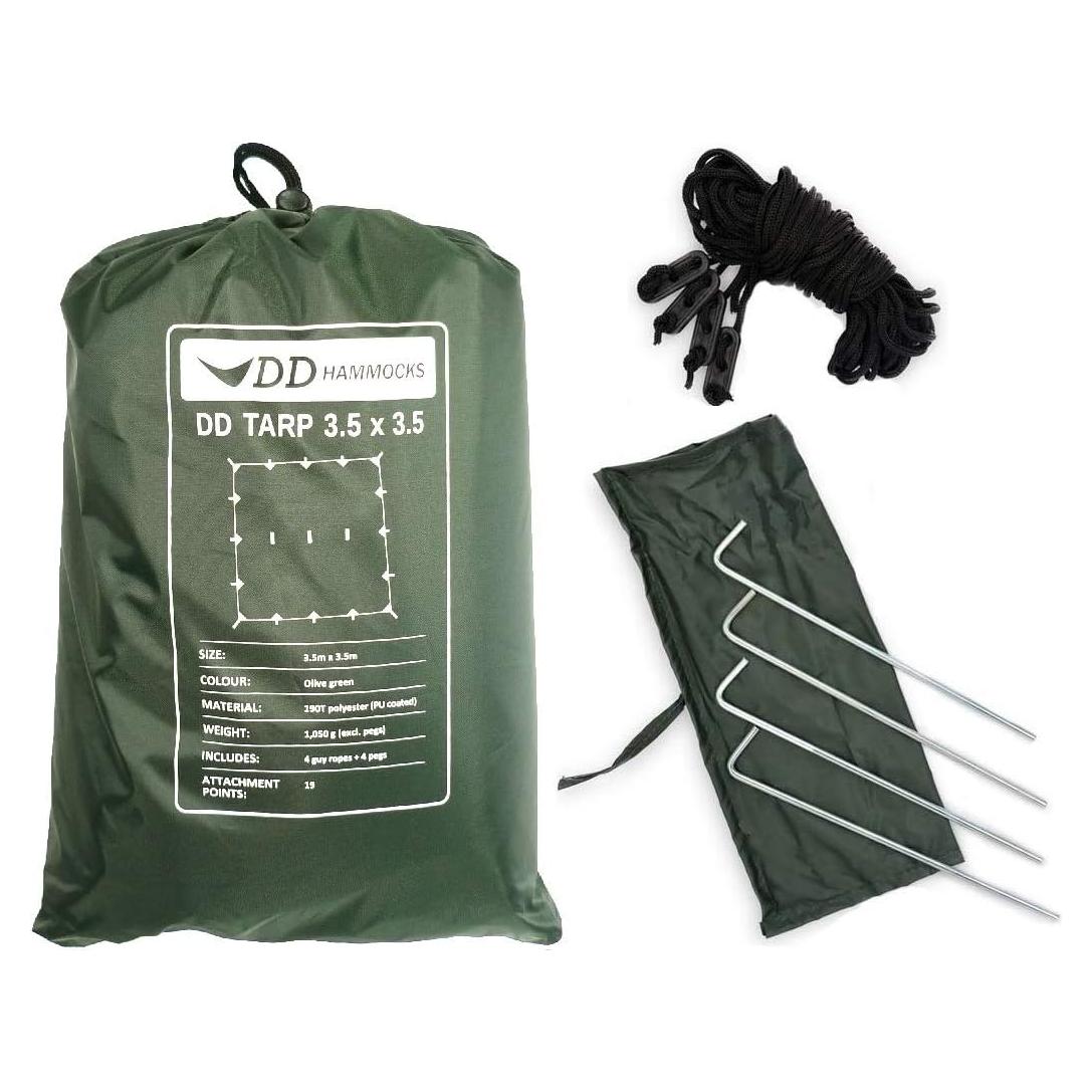 Tarp DD Hammocks 3.5m x 3.5m Verde Oliva Impermeable