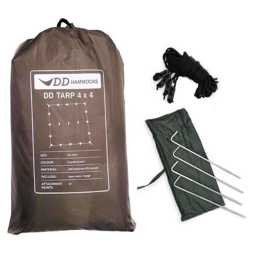 Lona DD Tarp 4x4 Marrón Coyote - 4m x 4m Impermeable