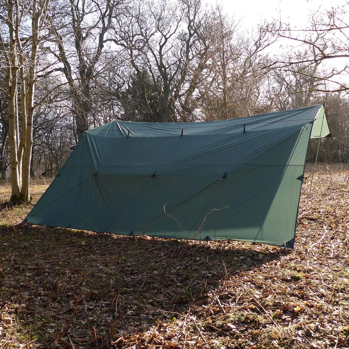 DD Tarp 5x5 - Olive Green (16ft x 16ft) - 100% Waterproof Lightweight & Multifunctional Rainfly Extra Large Tarp Tent Group Shelter for Camping Day Trips Adventure & Scouts