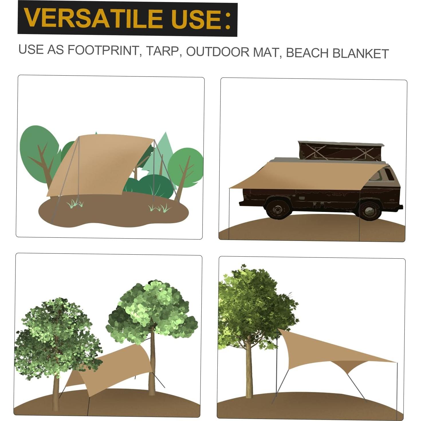 OneTigris Tarp Impermeable 239x239cm para Camping y Playa