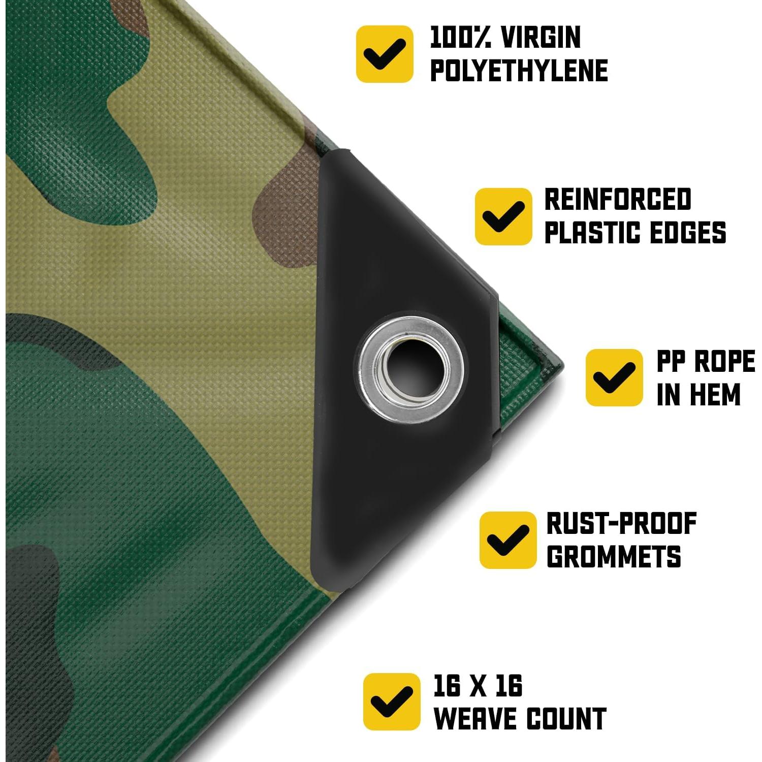 Lona Impermeable Core Tarps 1.83x2.44m Camuflaje 20 Mil