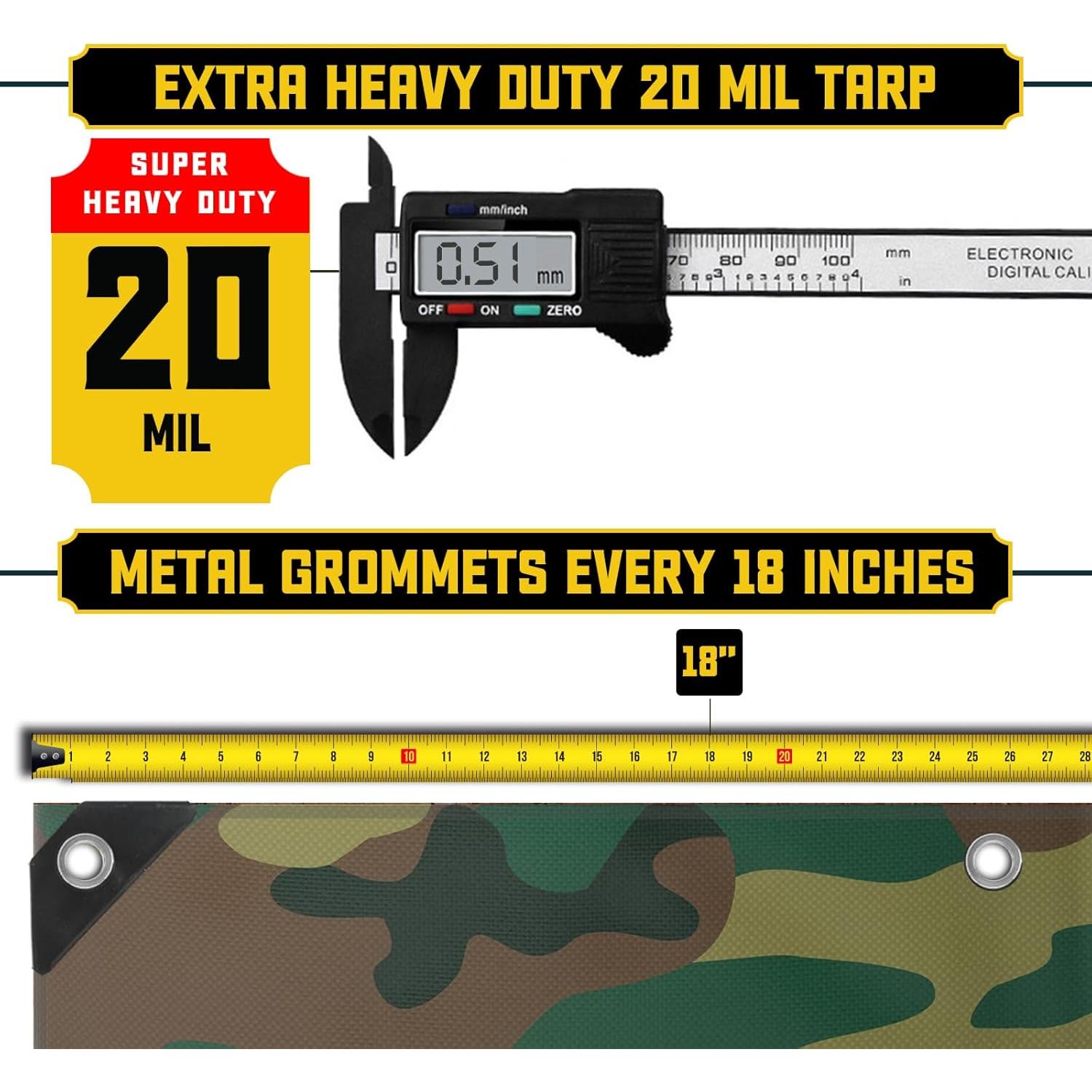 Lona Impermeable Core Tarps 1.83x2.44m Camuflaje 20 Mil