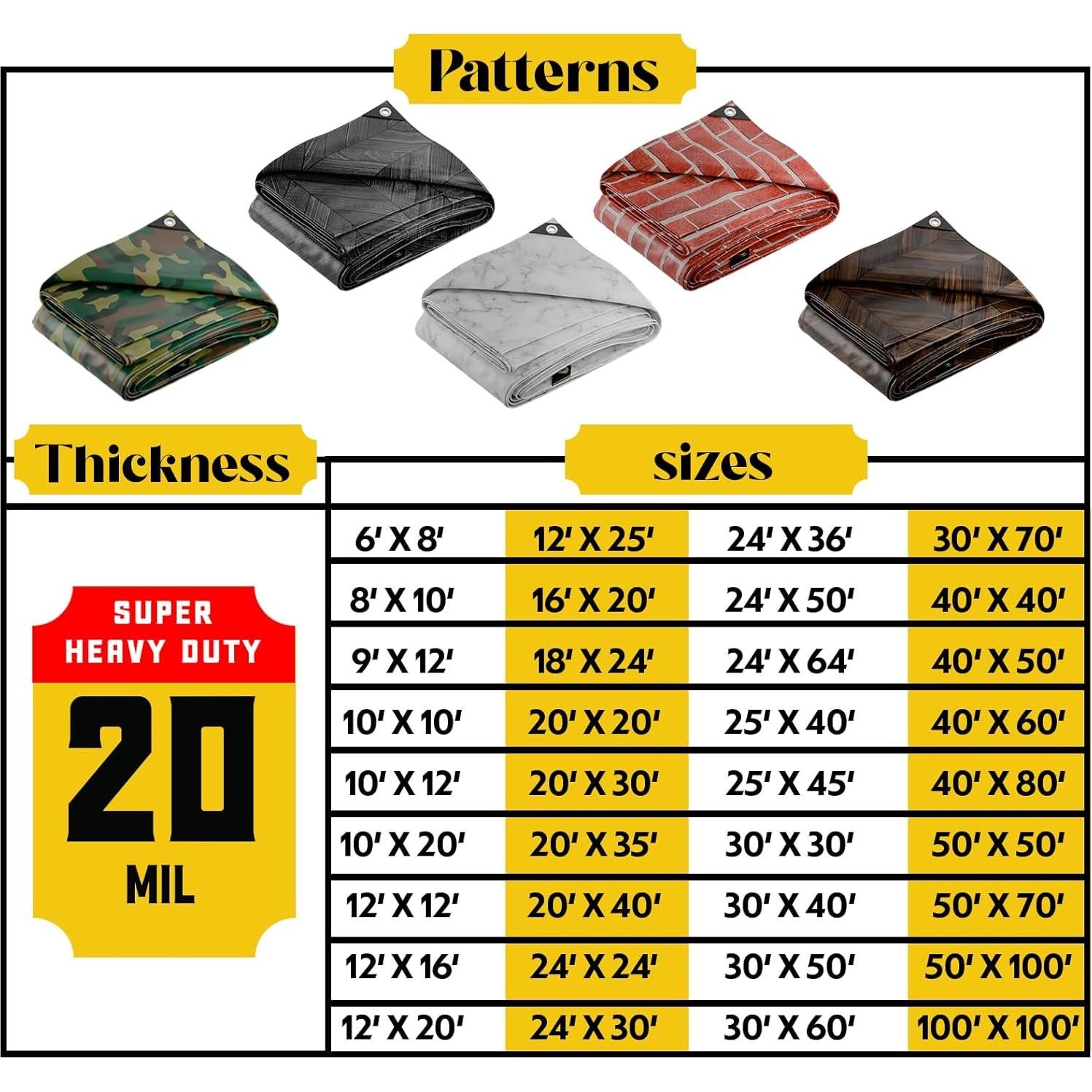 Lona Impermeable Core Tarps 1.83x2.44m Camuflaje 20 Mil