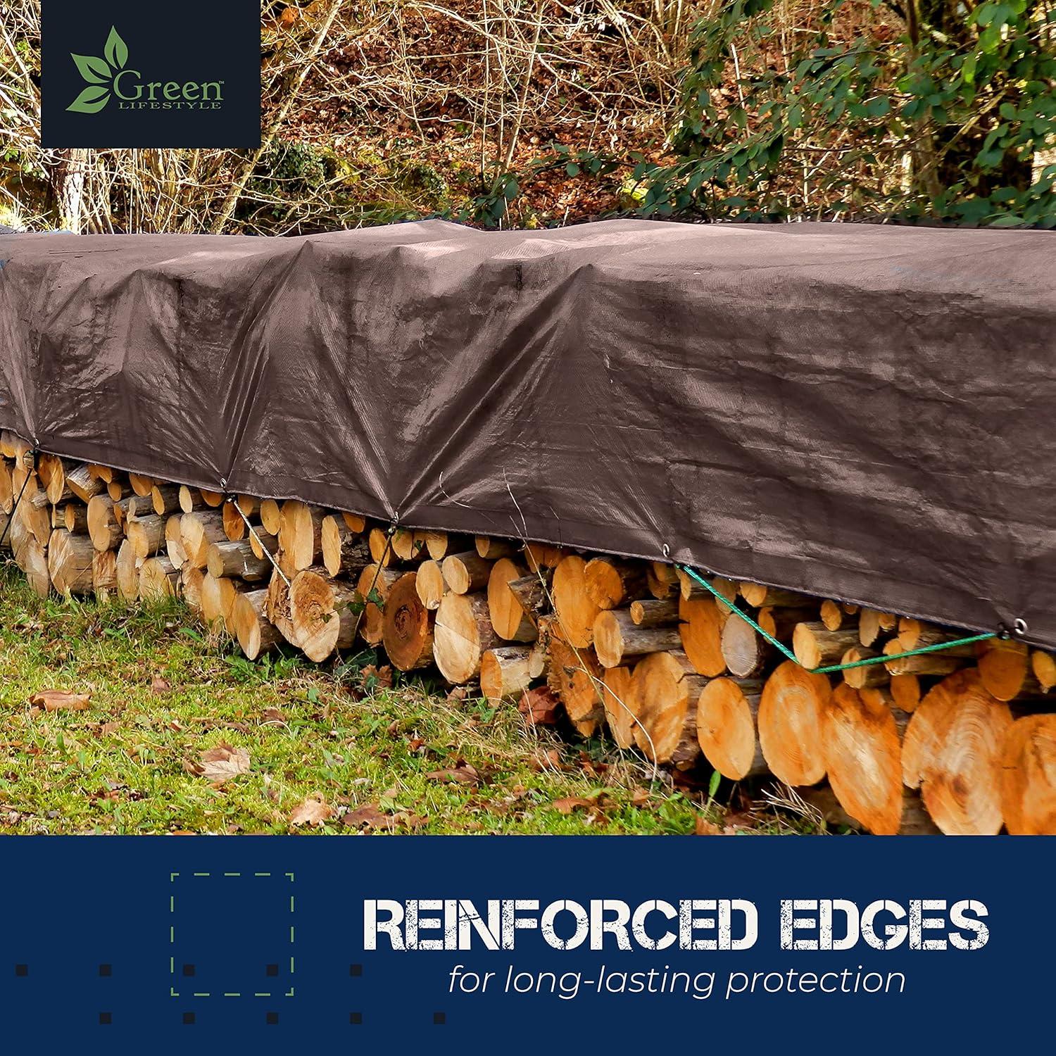 Tent Footprints Tarp Cover Brown/Silver Heavy Duty Thick Material Water Proof Tear Proof UV Resistant Reinforced Edges for Camping Boat Tent RV or Pool Cover Tent Footprints 8X10