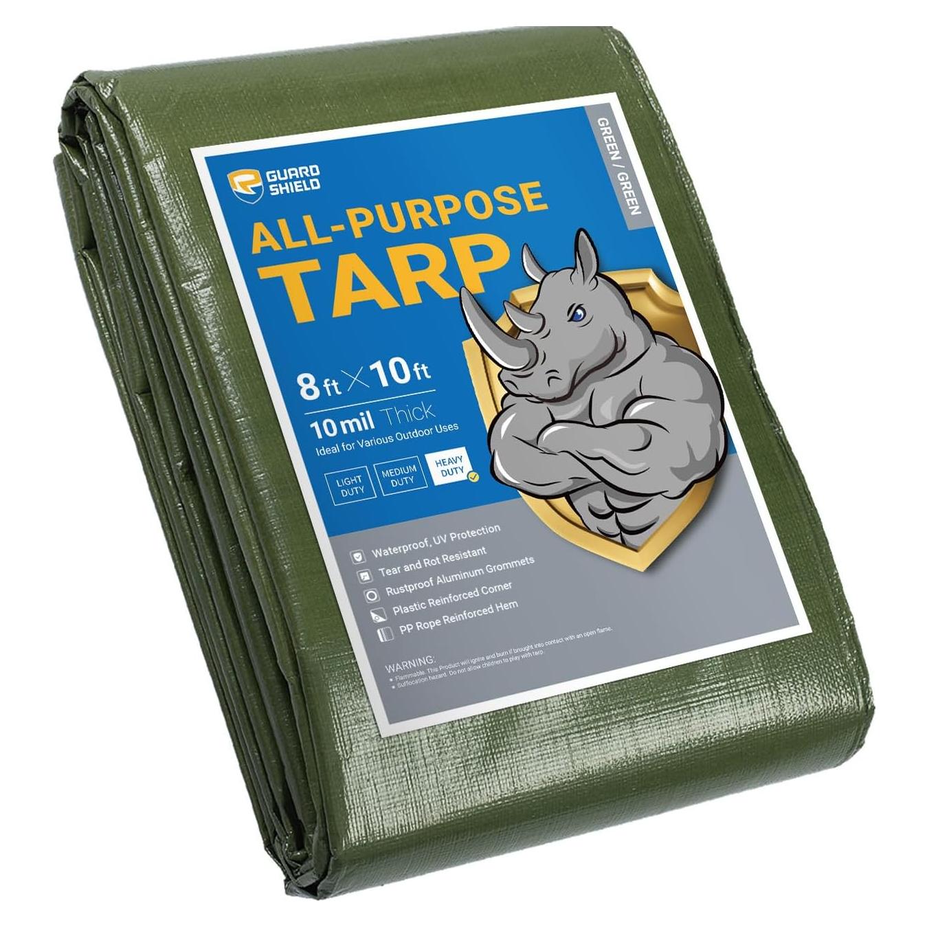 Lona de Protección Pesada GUARD SHIELD 2.44x3.05m Verde Impermeable