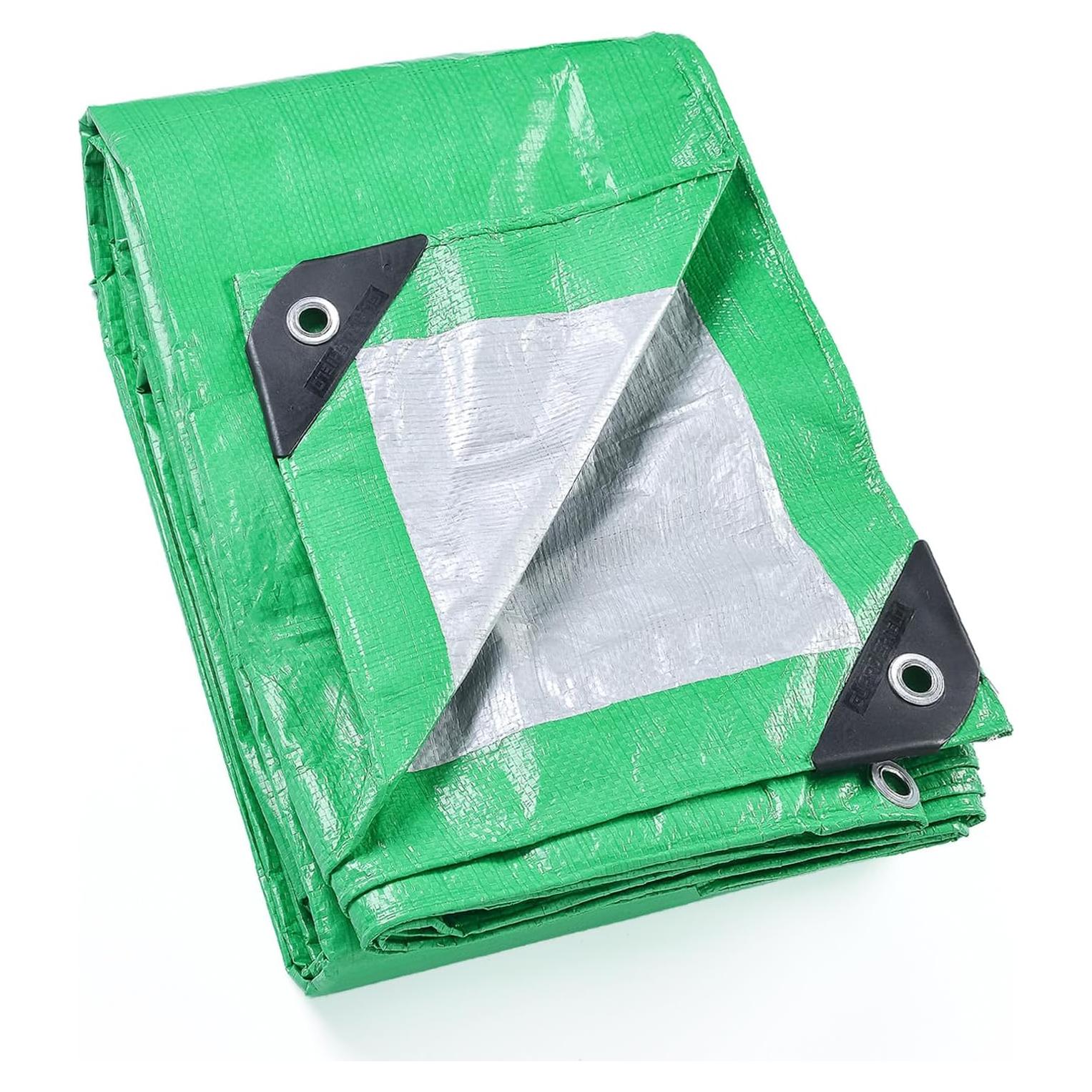 Lona Impermeable GUARD SHIELD 10x12 ft Verde Plata 6mil