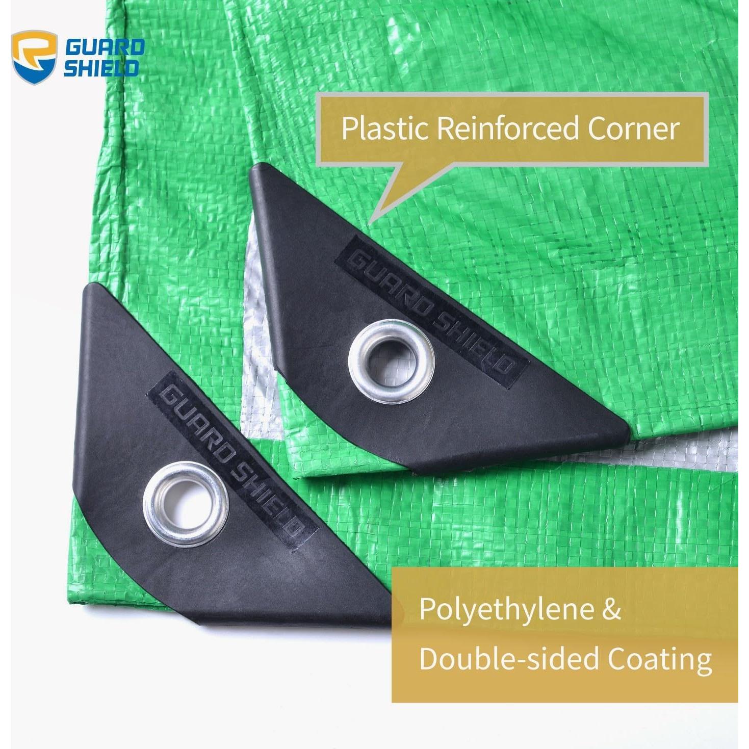 Lona Impermeable GUARD SHIELD 10x12 ft Verde Plata 6mil
