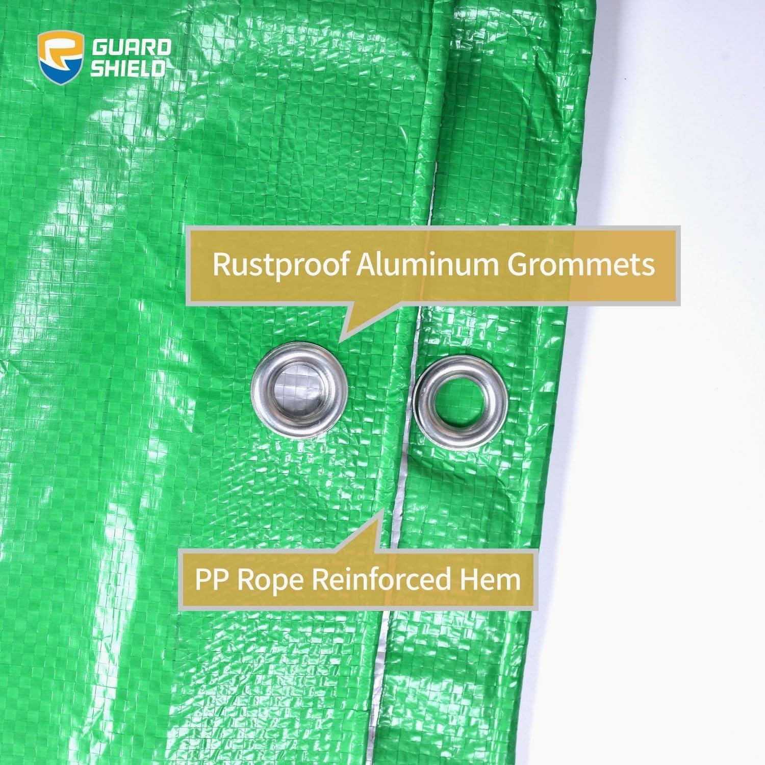 Lona Impermeable GUARD SHIELD 10x12 ft Verde Plata 6mil