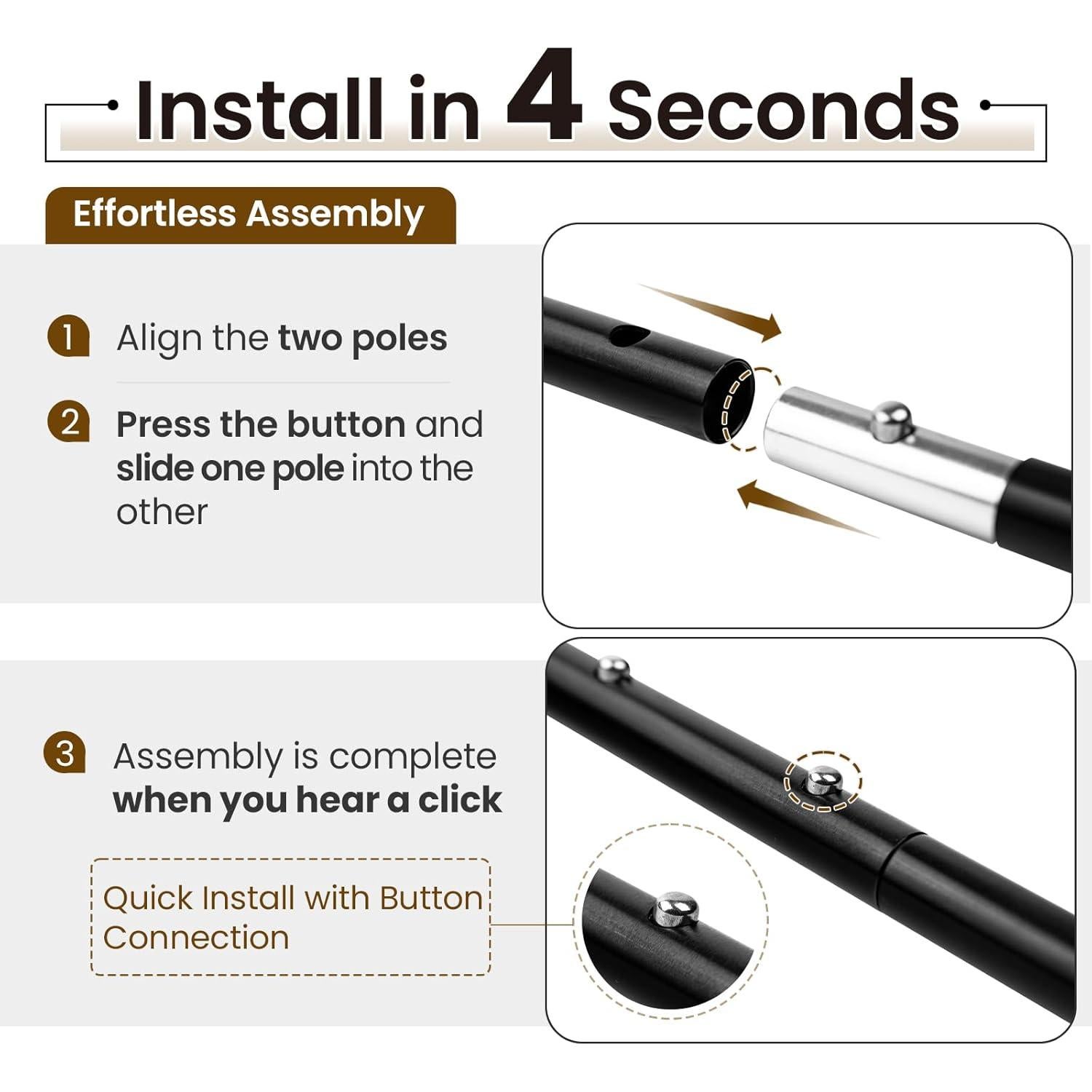 Postes Telescópicos Ajustables OneTigris - Juego de 2 Aluminio 160 cm