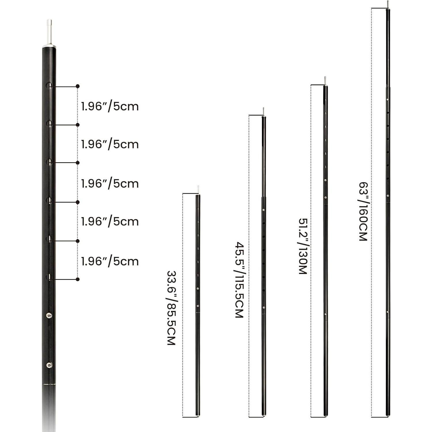 Postes Telescópicos Ajustables OneTigris - Juego de 2 Aluminio 160 cm