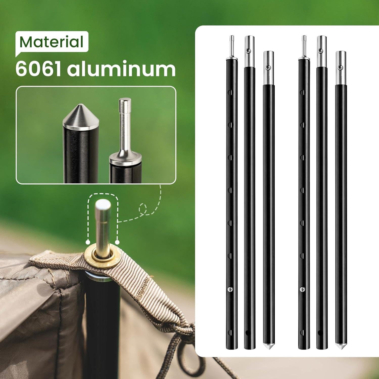 Postes Telescópicos Ajustables OneTigris - Juego de 2 Aluminio 160 cm