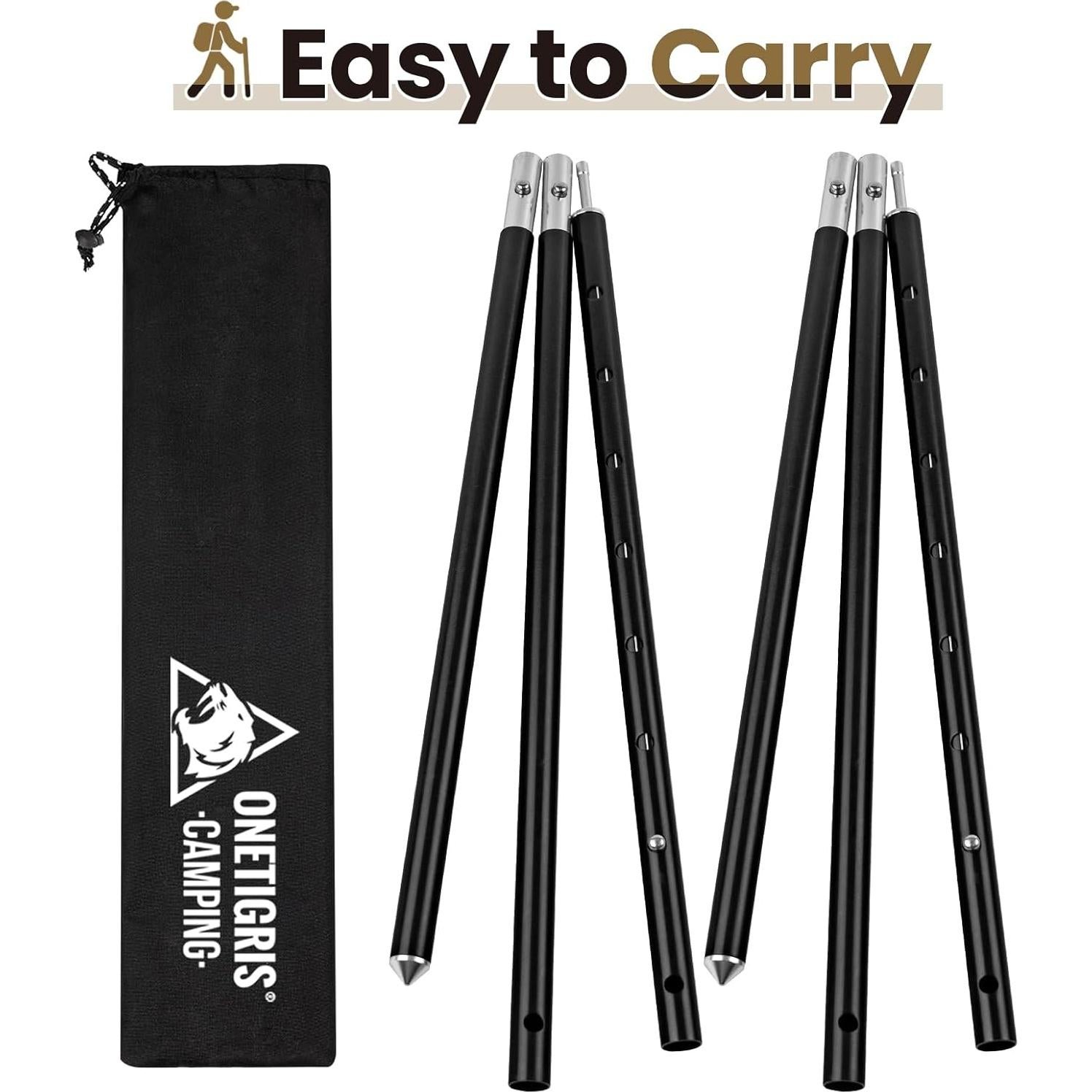 Postes Telescópicos Ajustables OneTigris - Juego de 2 Aluminio 160 cm